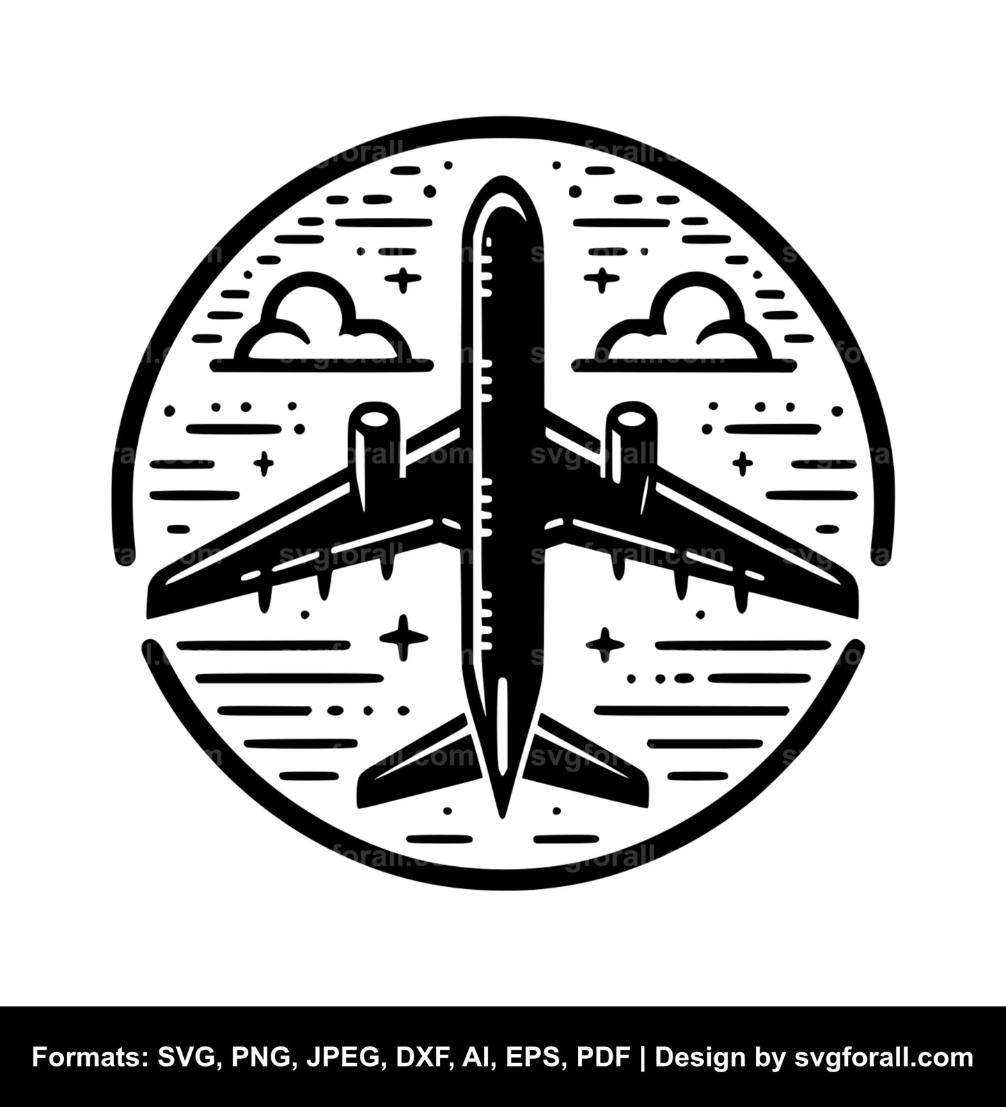 Flying Airplane SVG