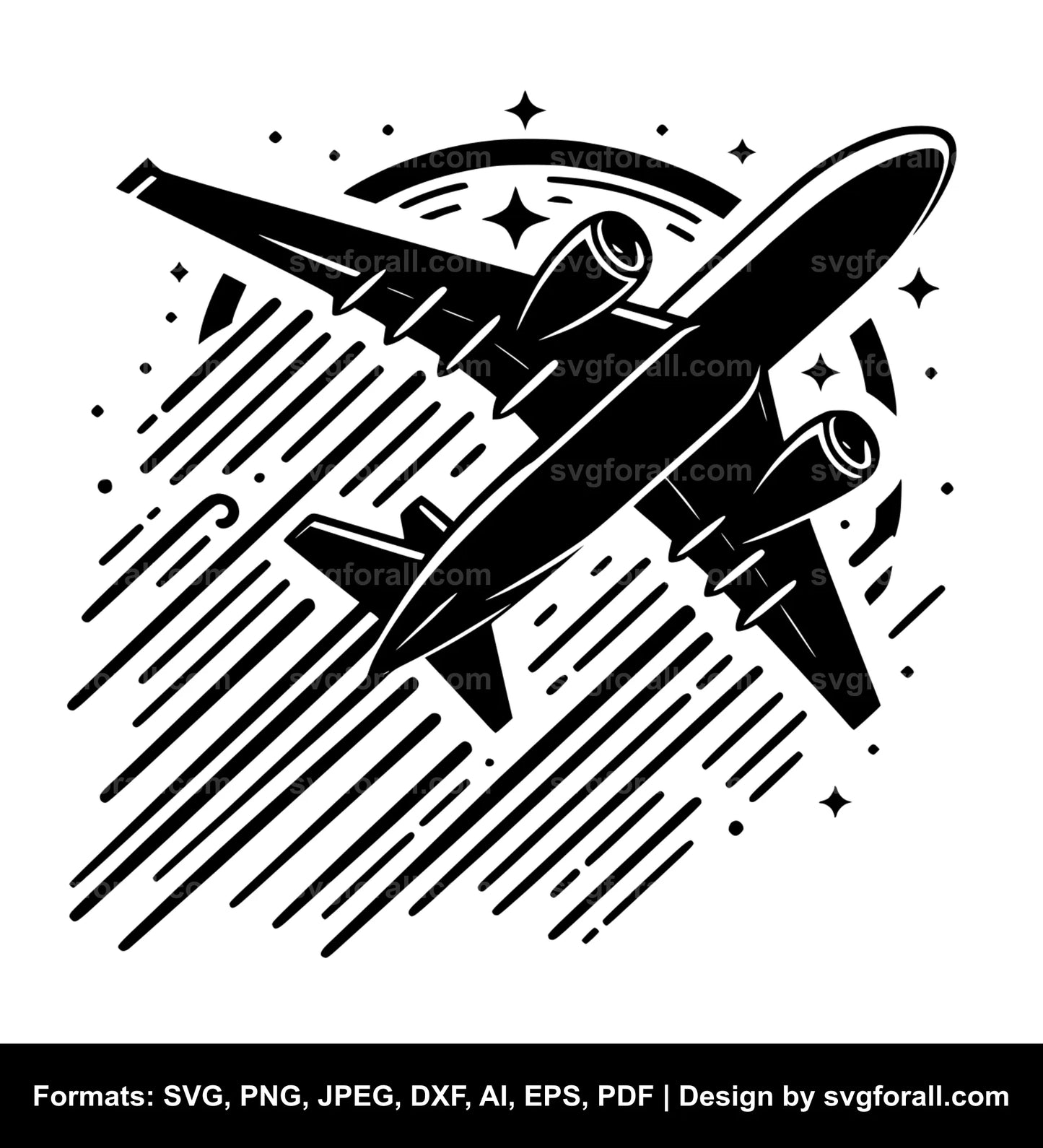 Flying Airplane SVG File