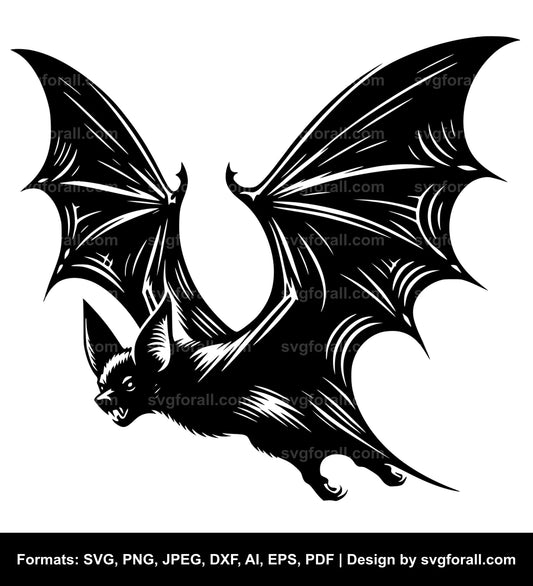 Flying Bat SVG Design