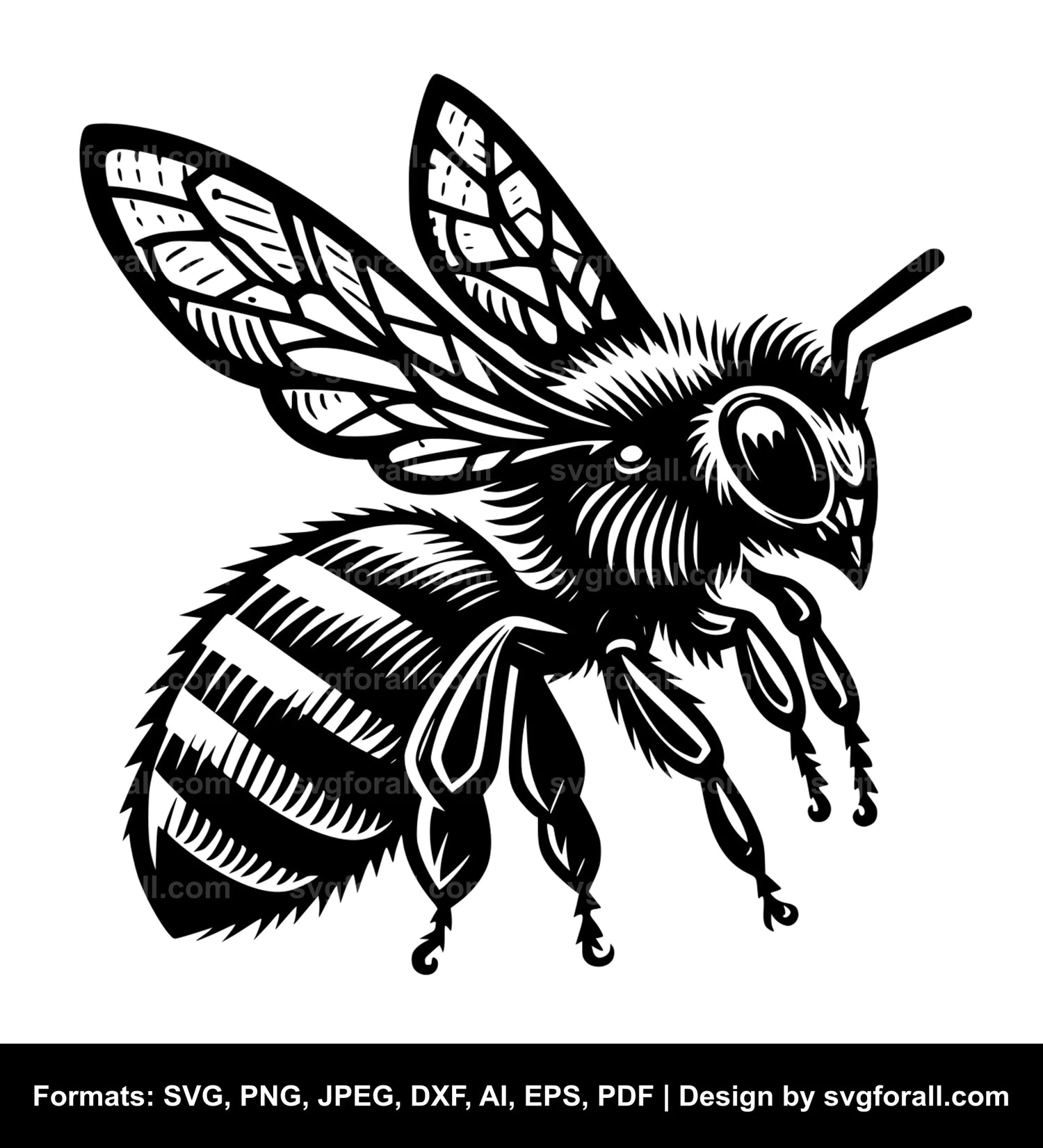 Flying Bee SVG Vector