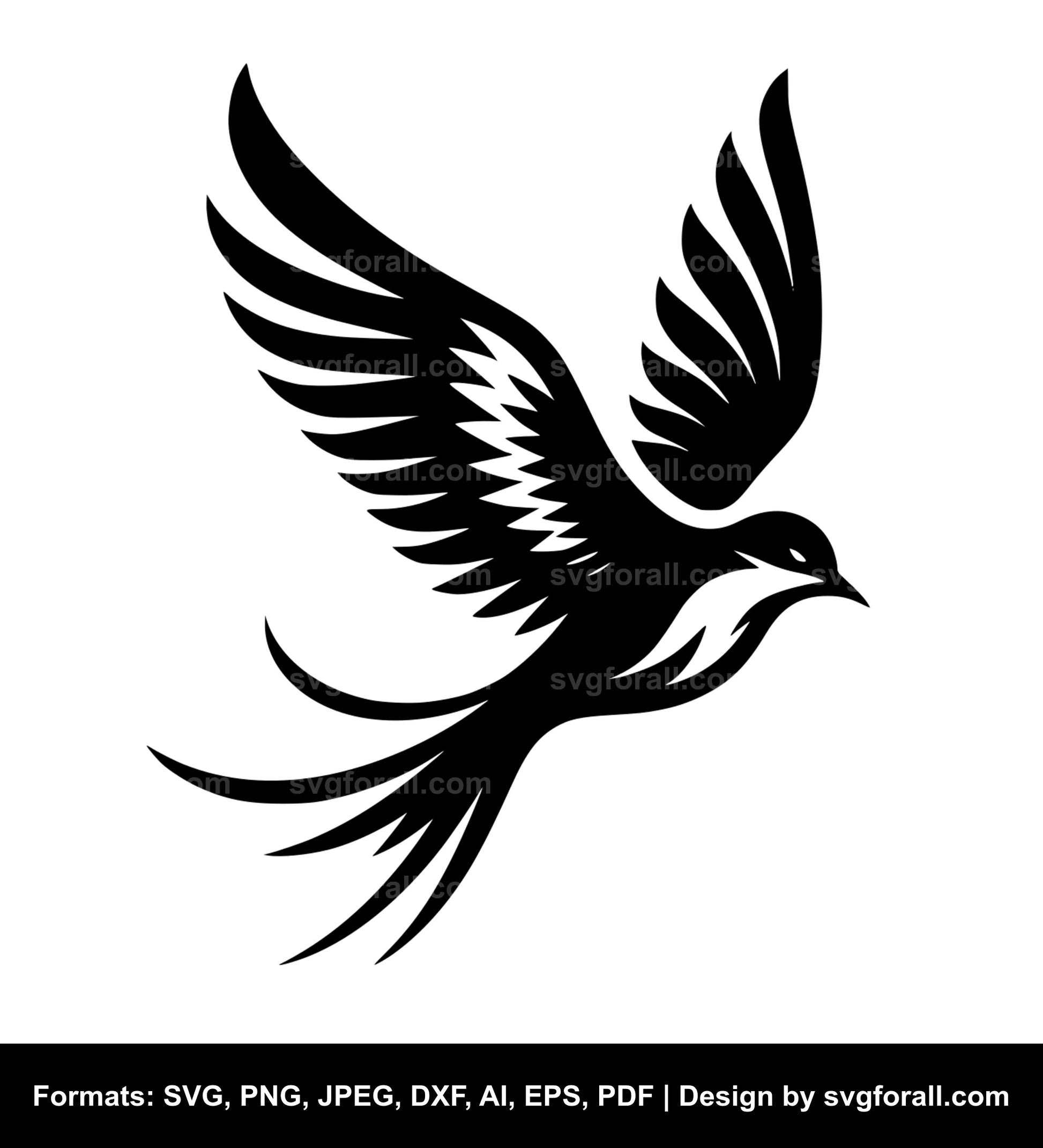 Flying Bird Black SVG