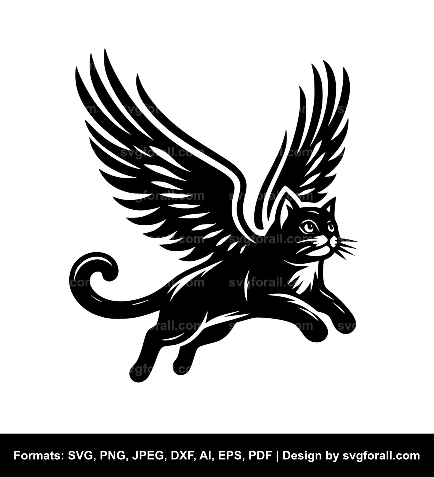 Flying Cat SVG Design