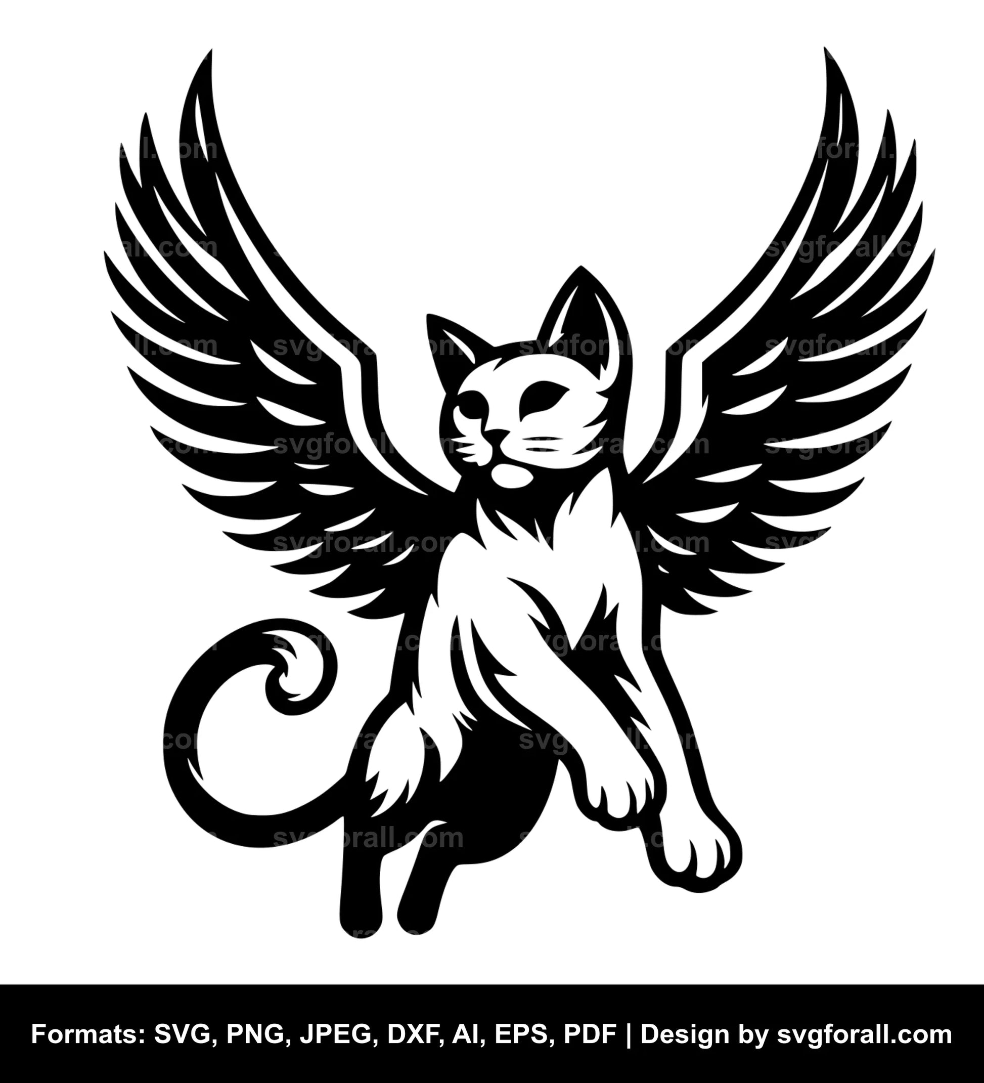 Flying Cat SVG Vector