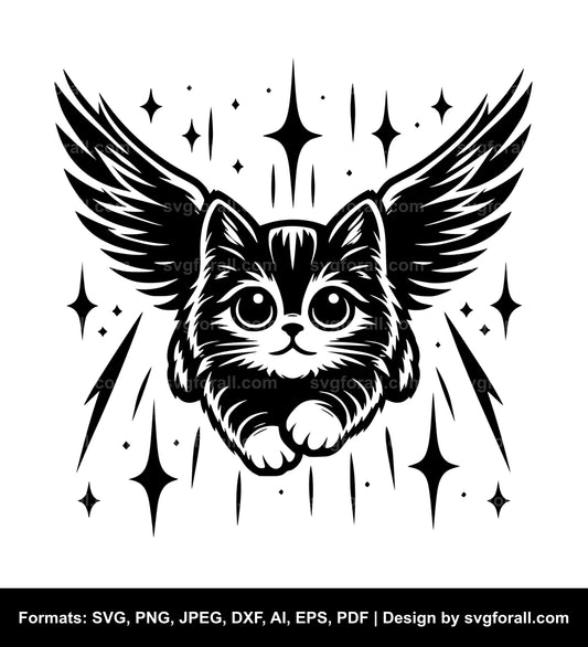 Flying Cat Vector SVG