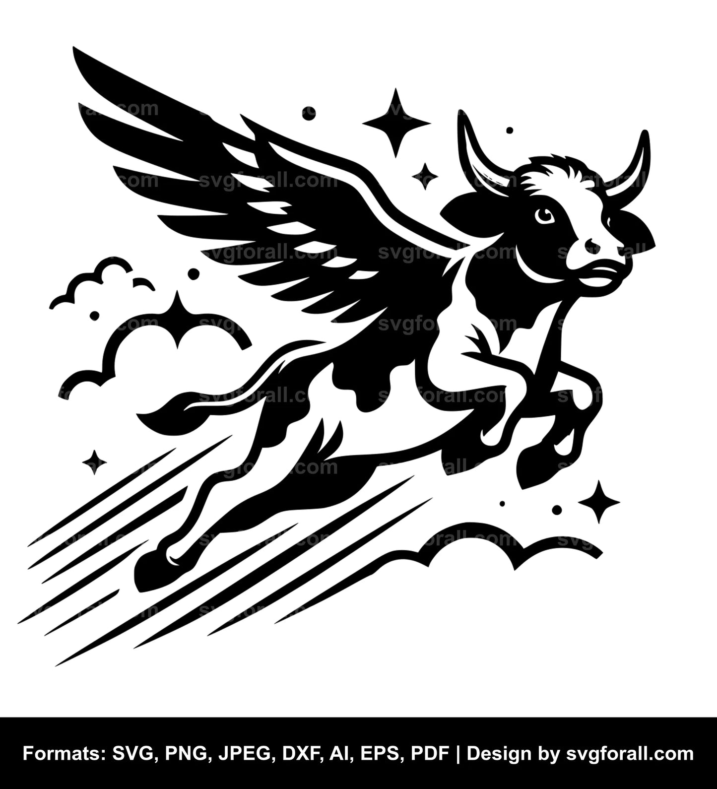 Flying Cow SVG File