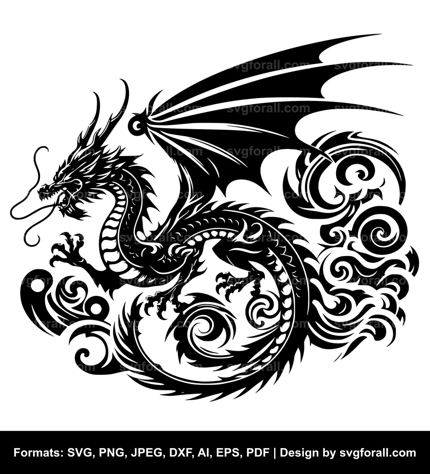 Flying Dragon SVG Vector