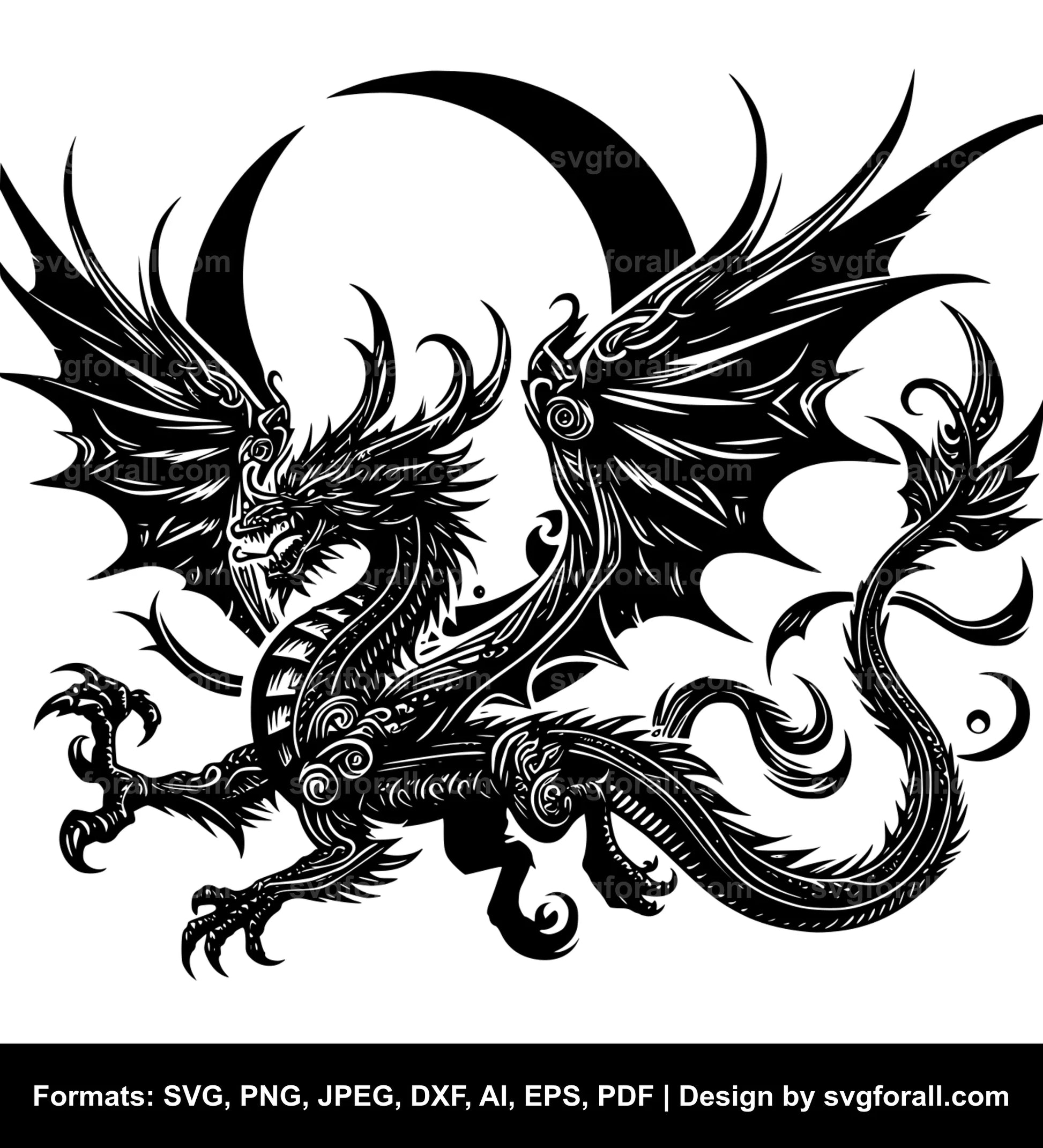 Flying Dragon Vector SVG