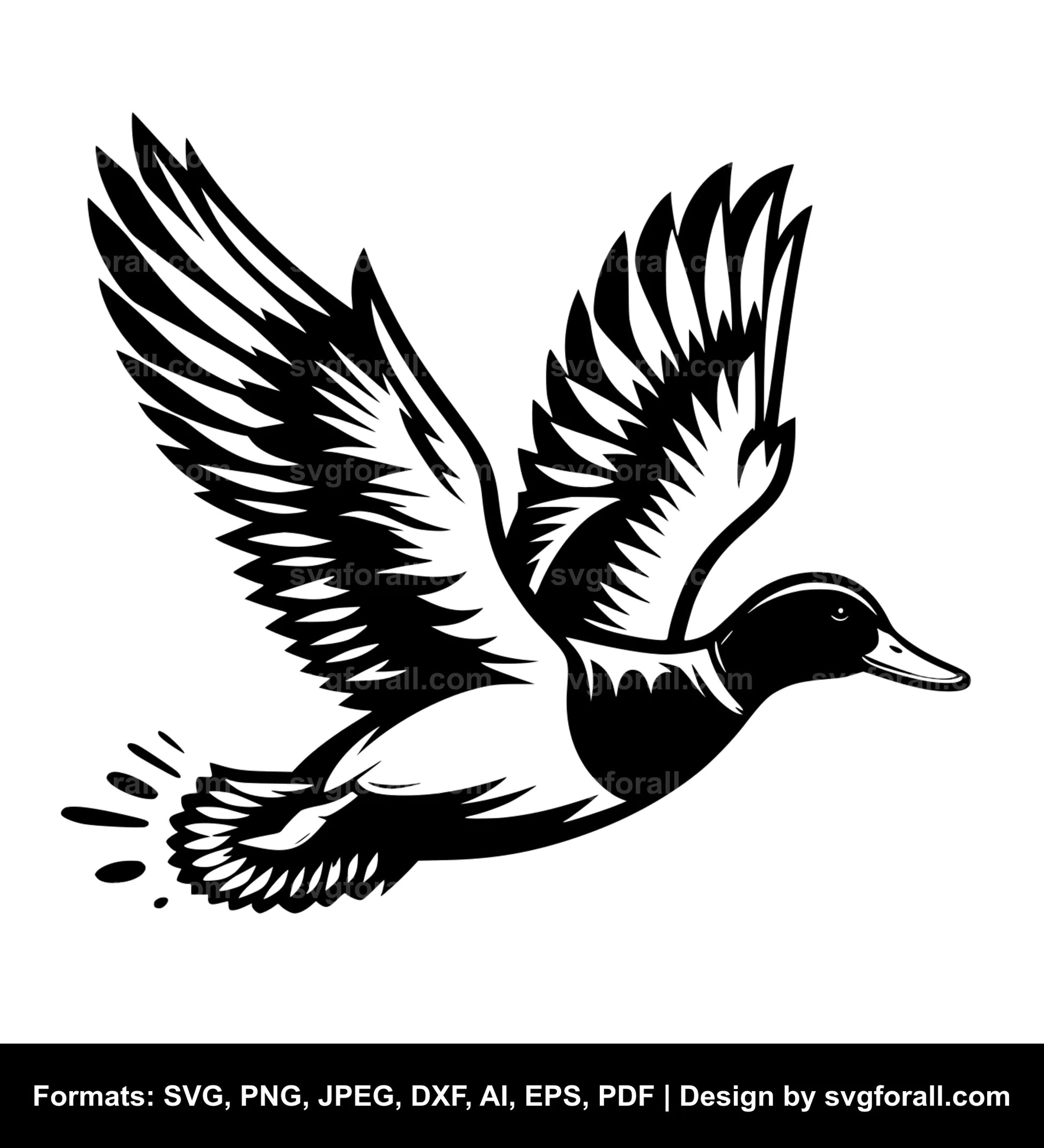 Flying Duck SVG Vector