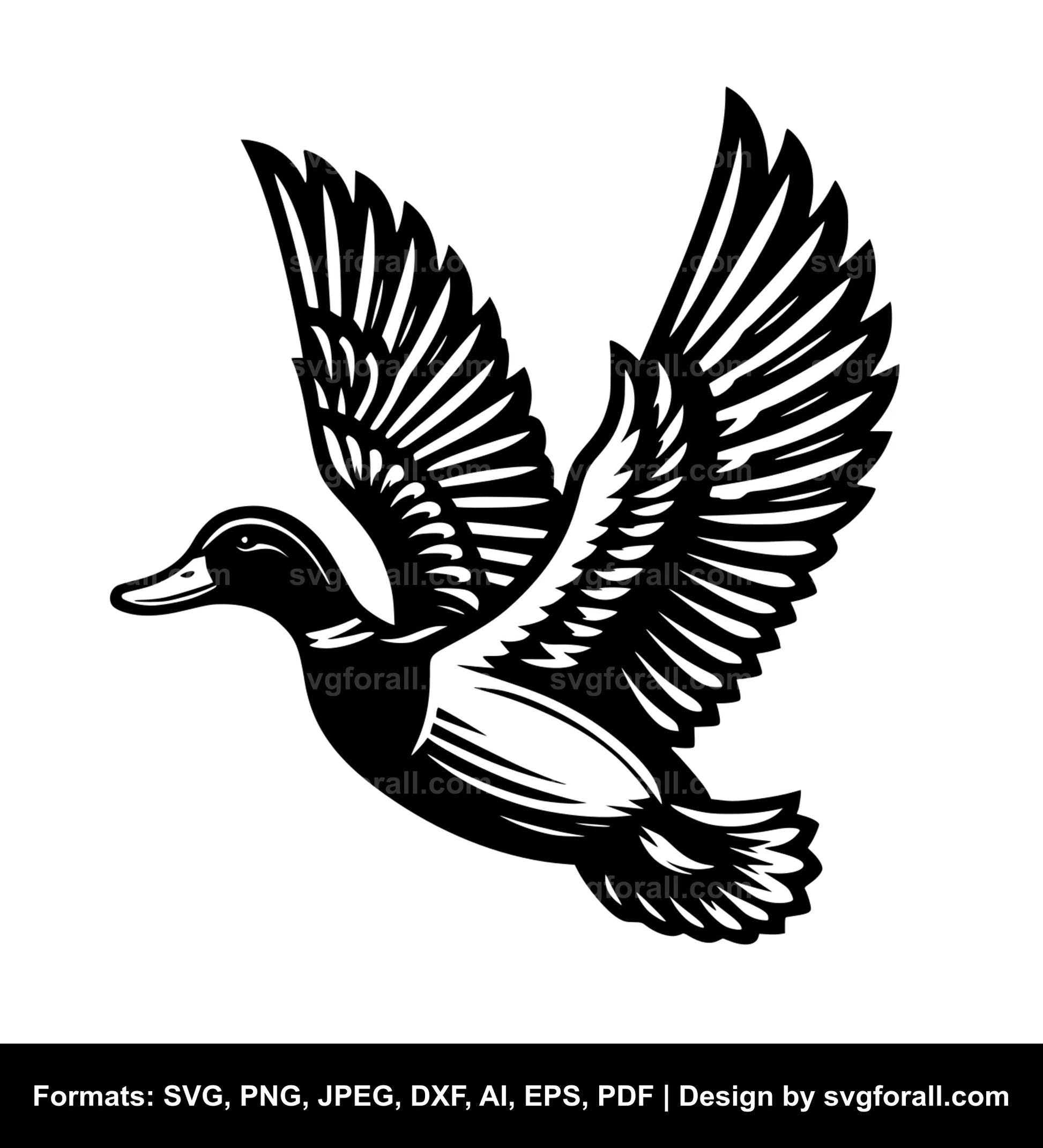 Flying Duck Vector SVG