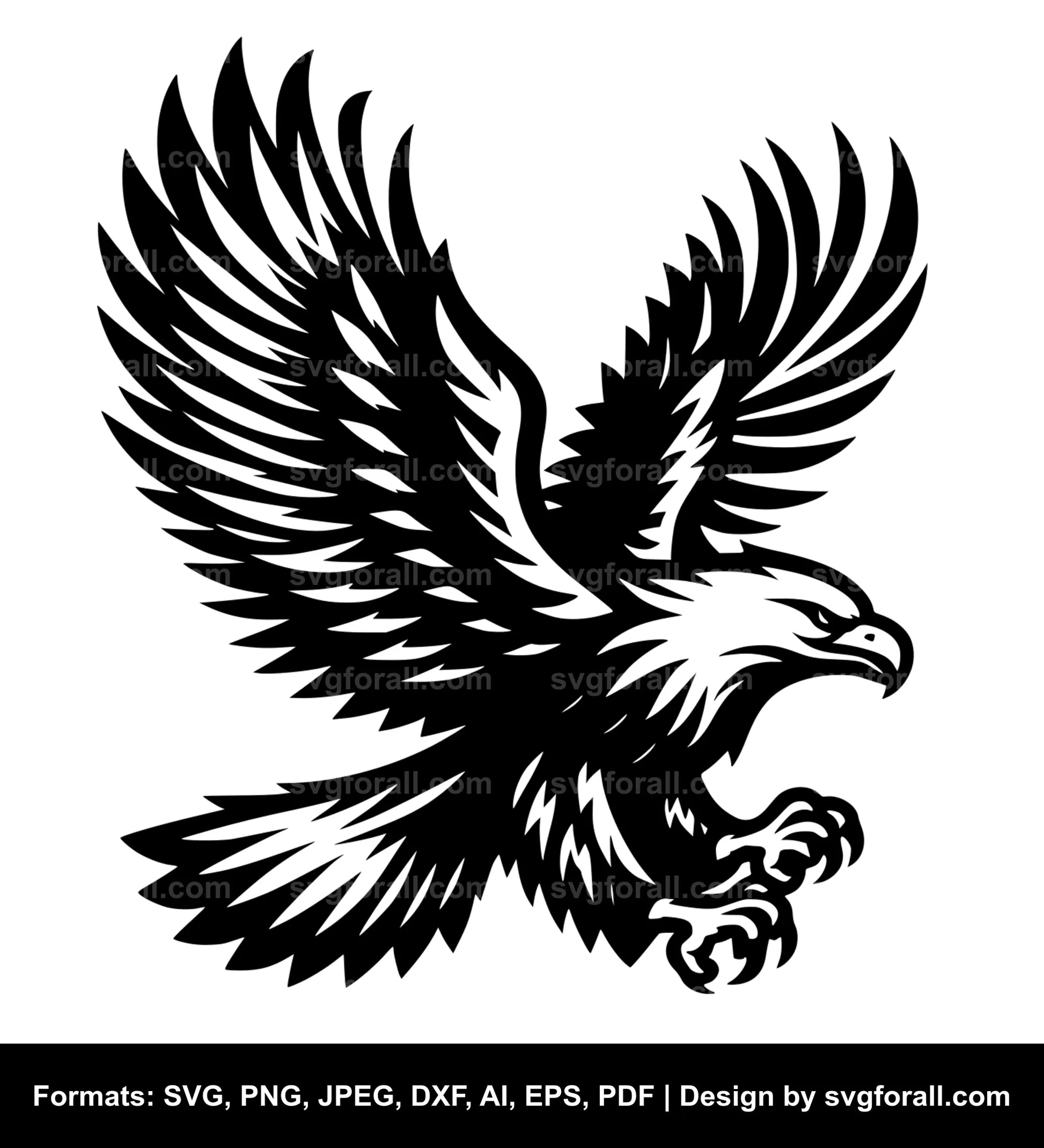 Flying Eagle Black SVG