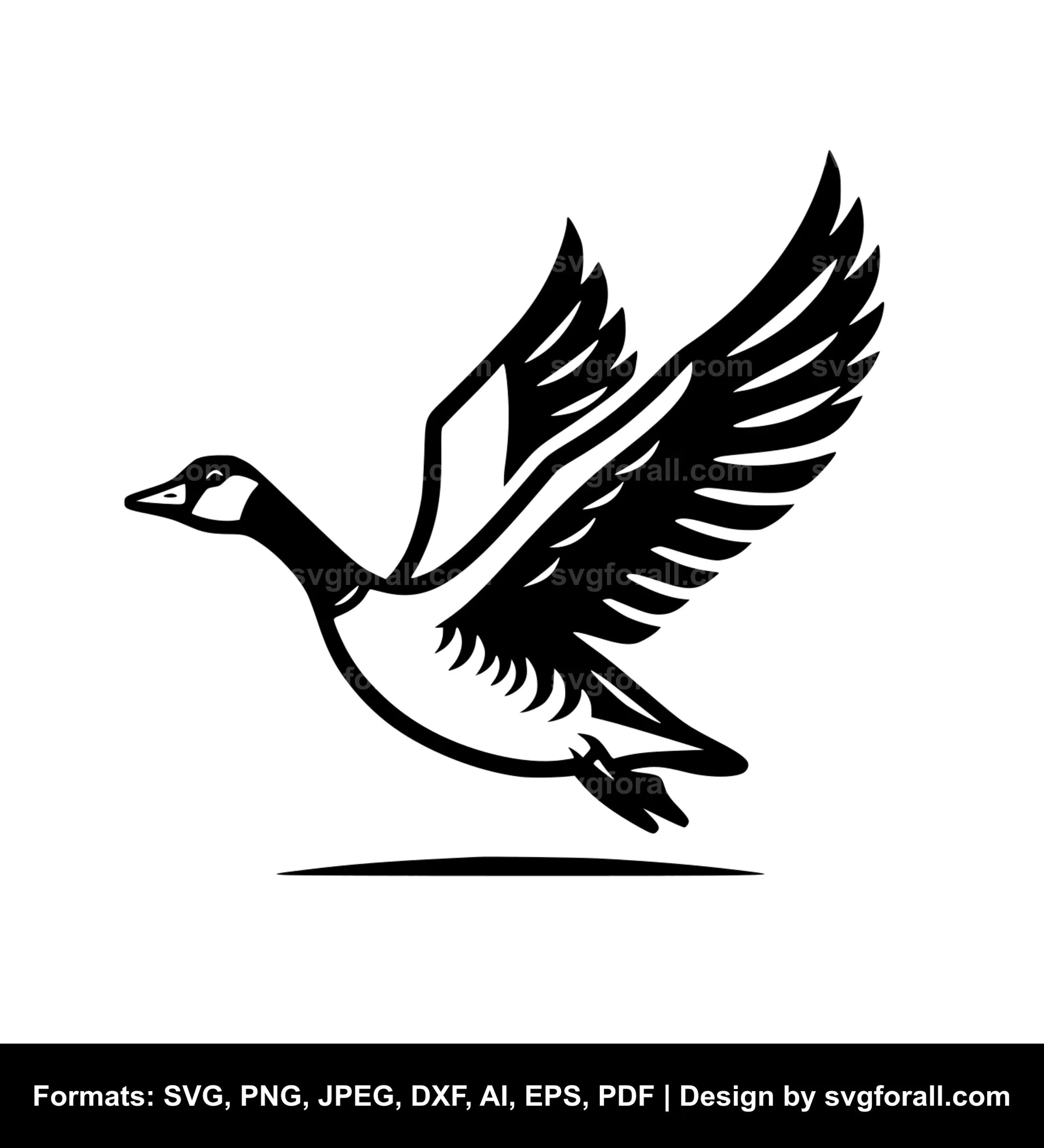 Flying Goose Black SVG