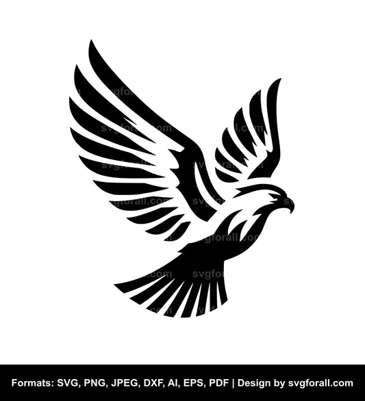 Flying Hawk Black SVG