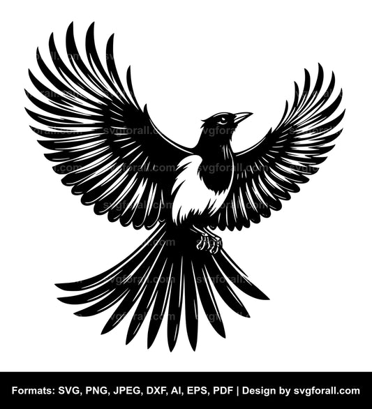 Flying Magpie Black SVG