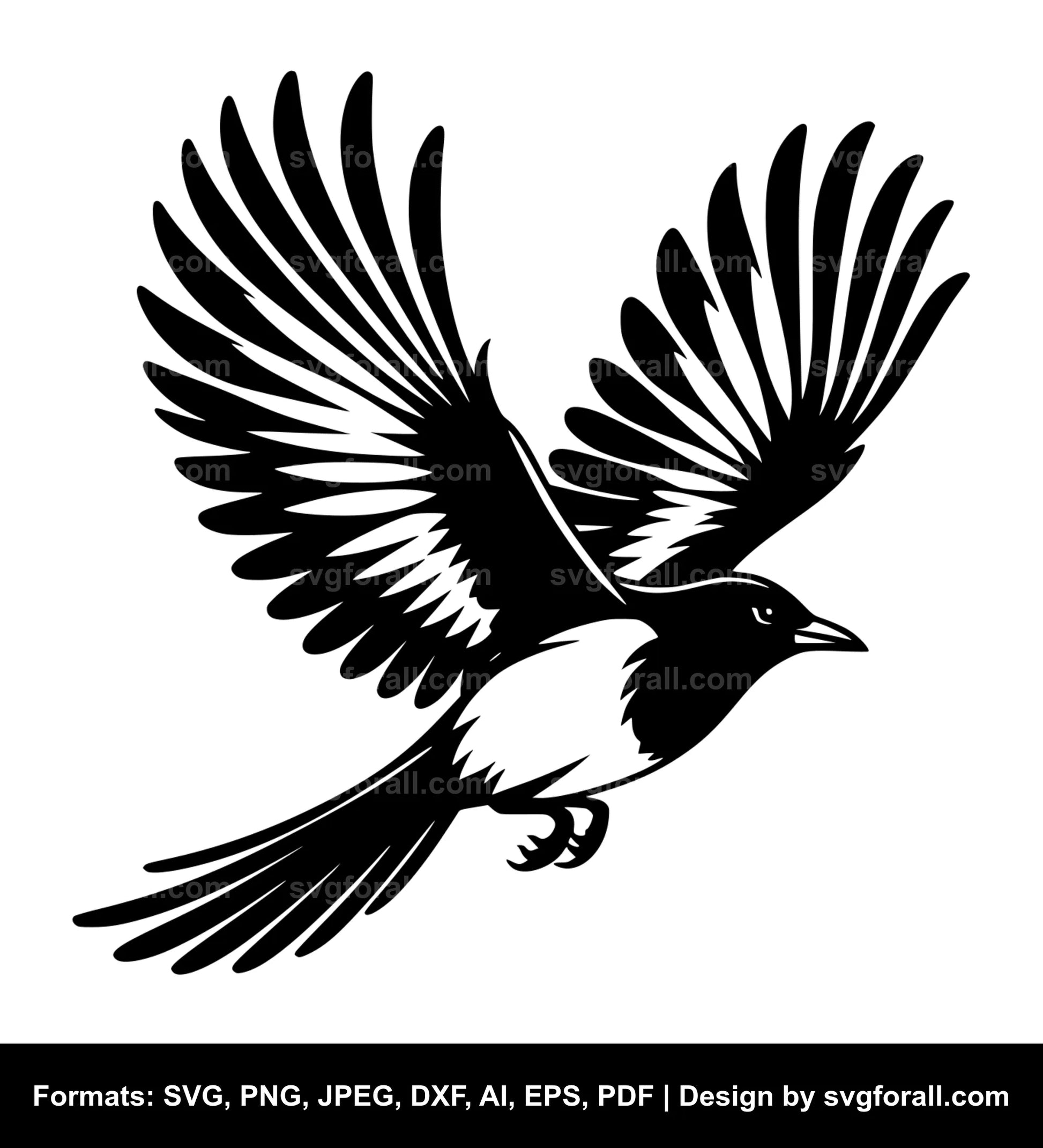 Flying Magpie SVG PNG