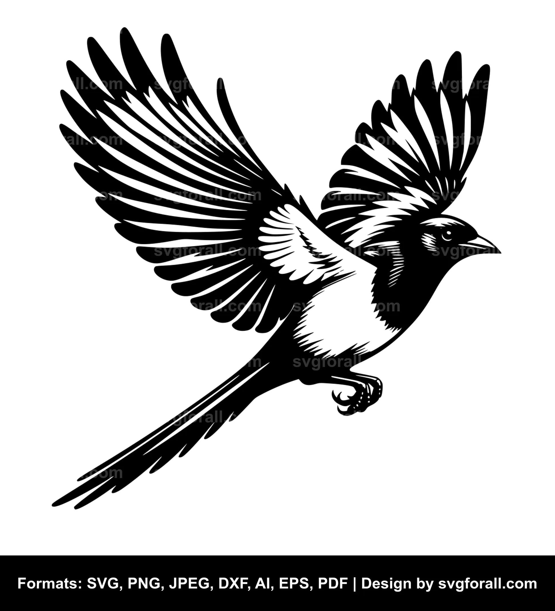 Flying Magpie SVG Vector