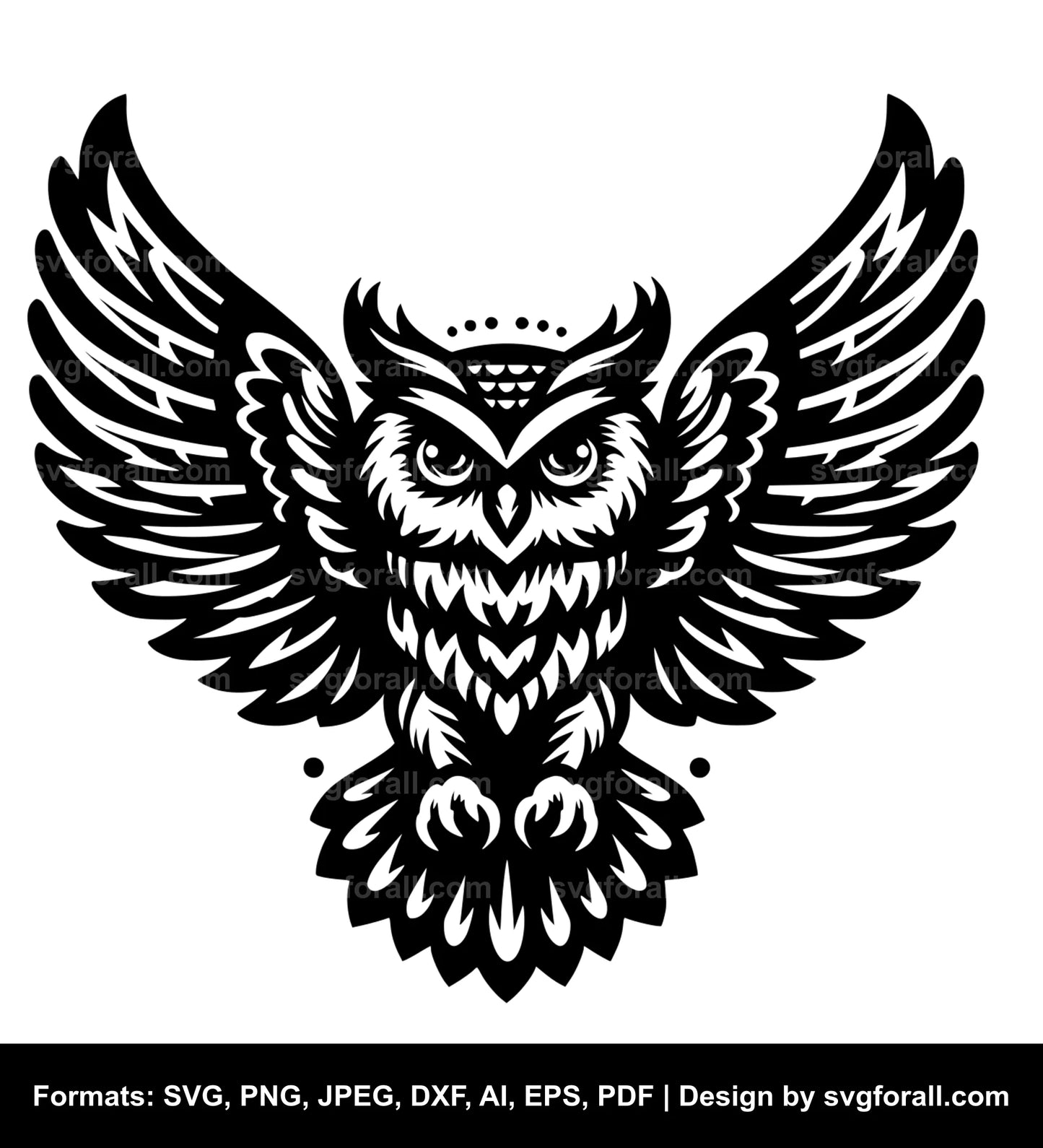 Flying Owl Clipart SVG