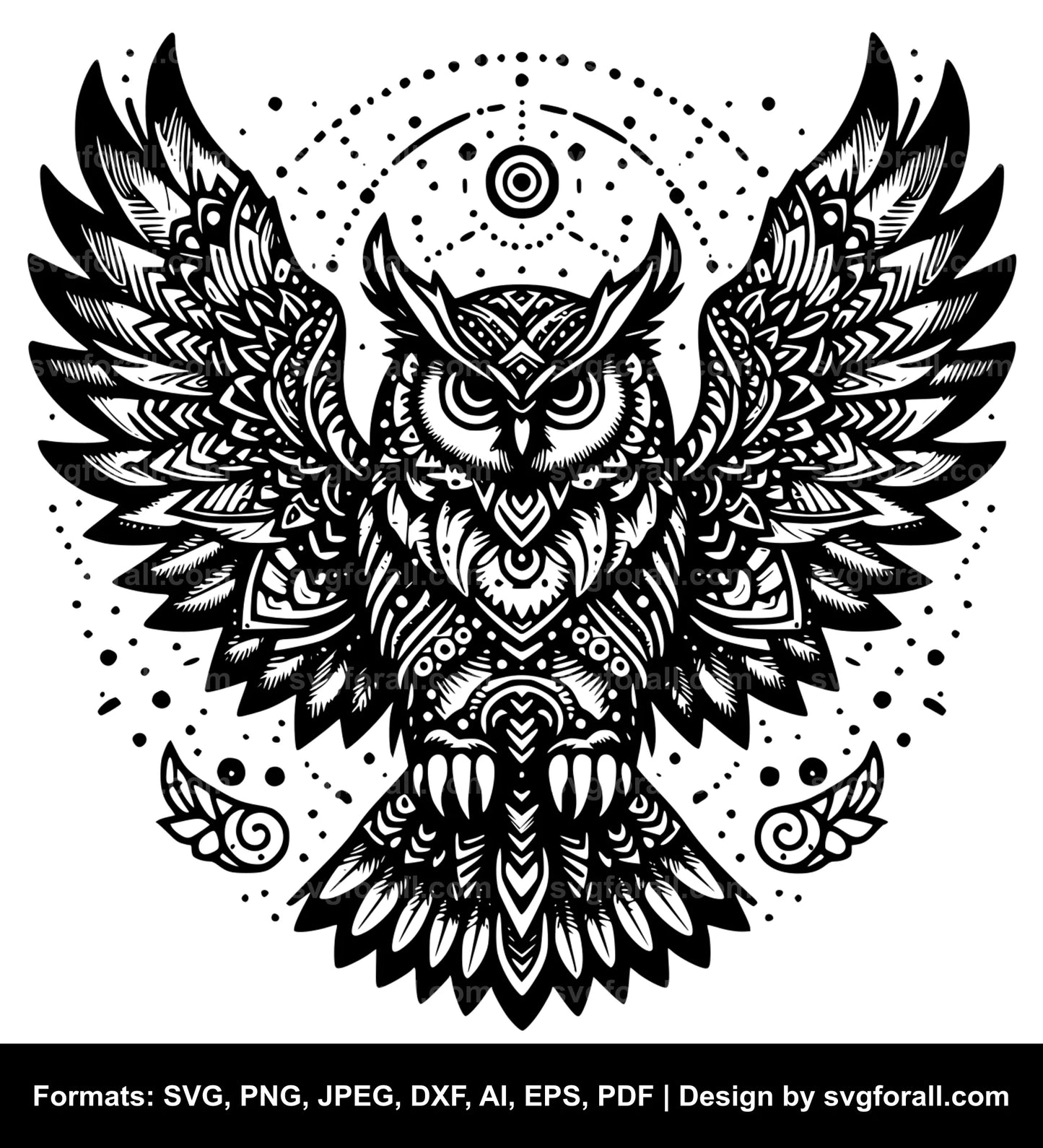 Flying Owl SVG