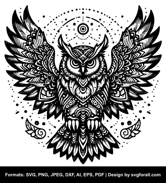 Flying Owl SVG