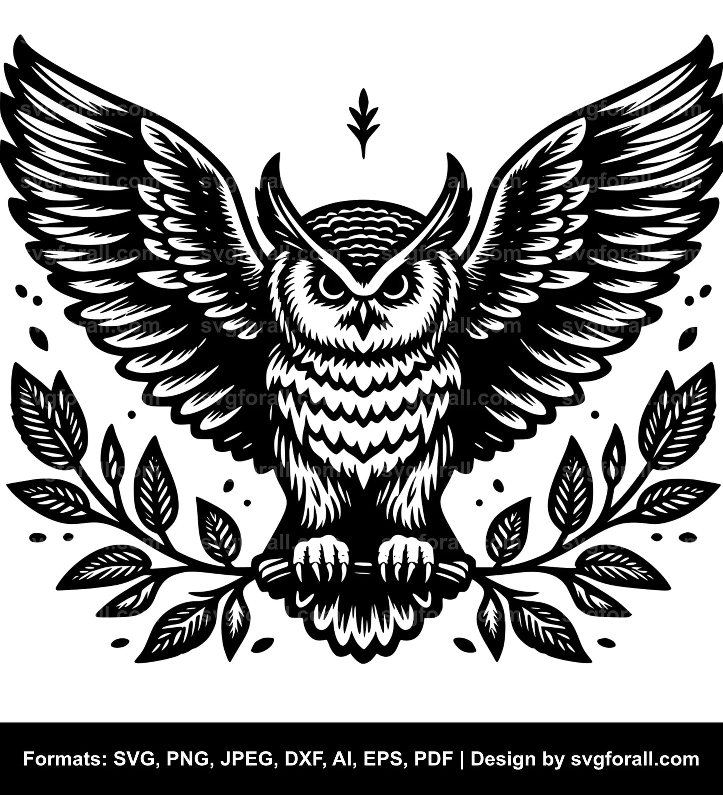 Flying Owl SVG Clipart