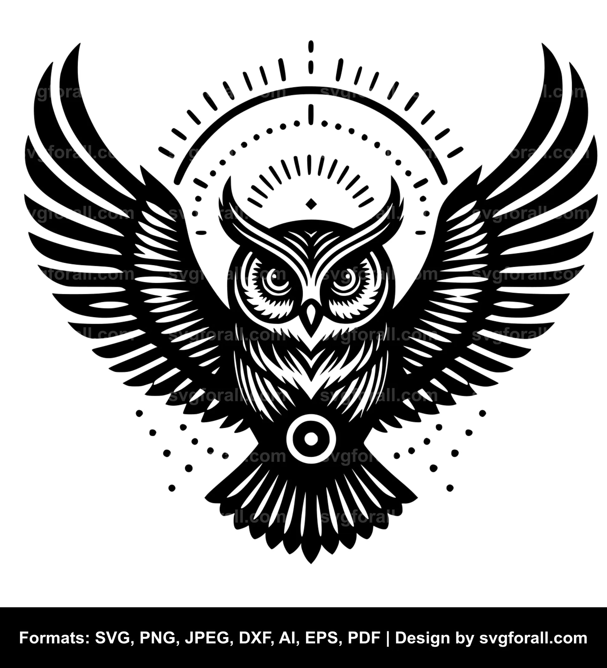 Flying Owl SVG Design