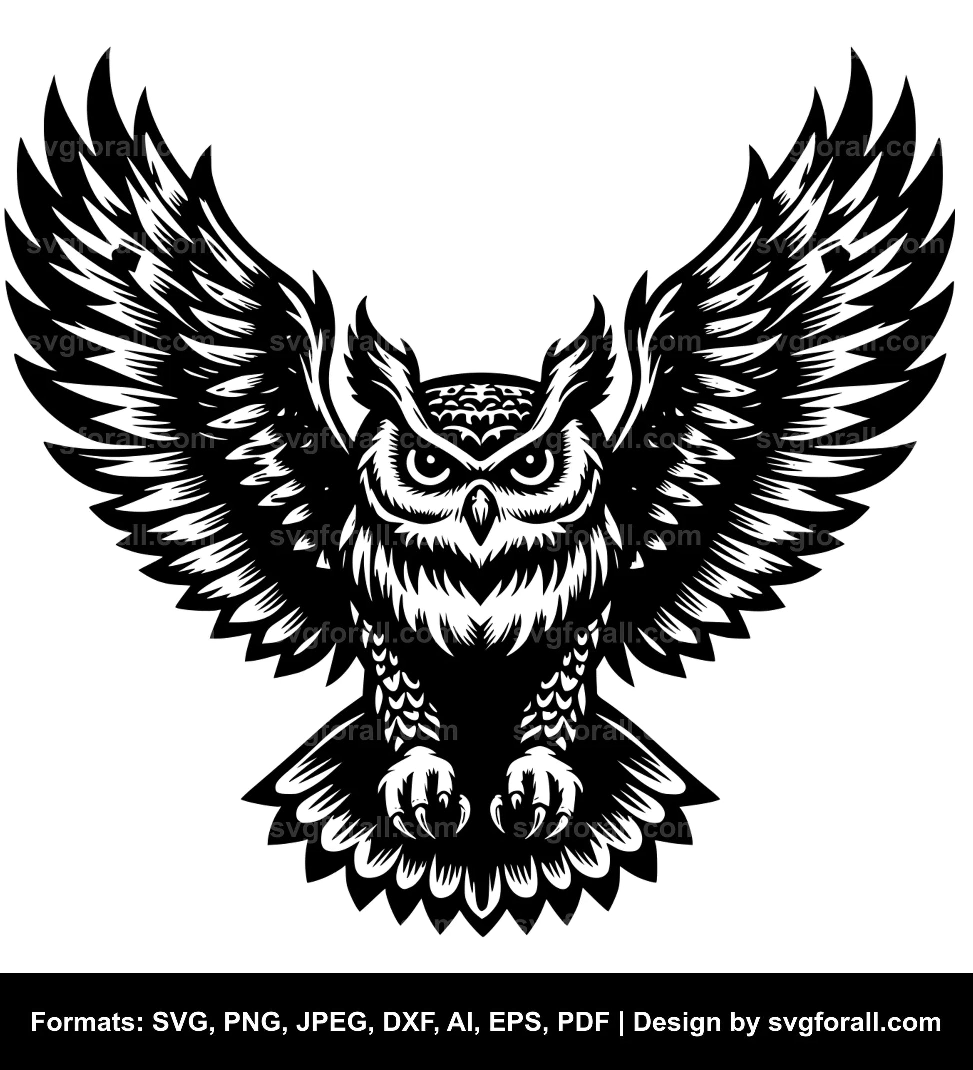 Flying Owl SVG File