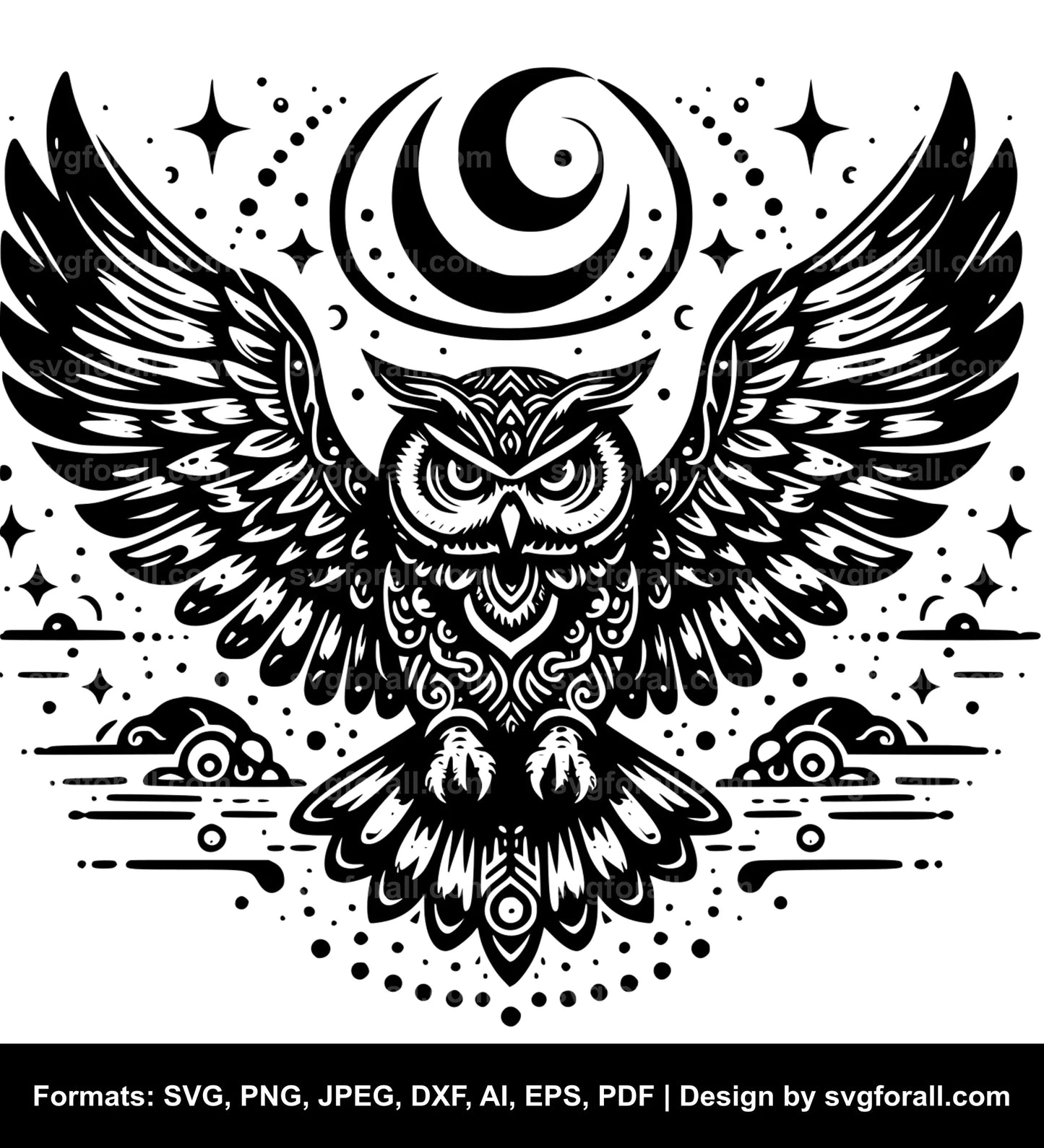 Flying Owl SVG Vector