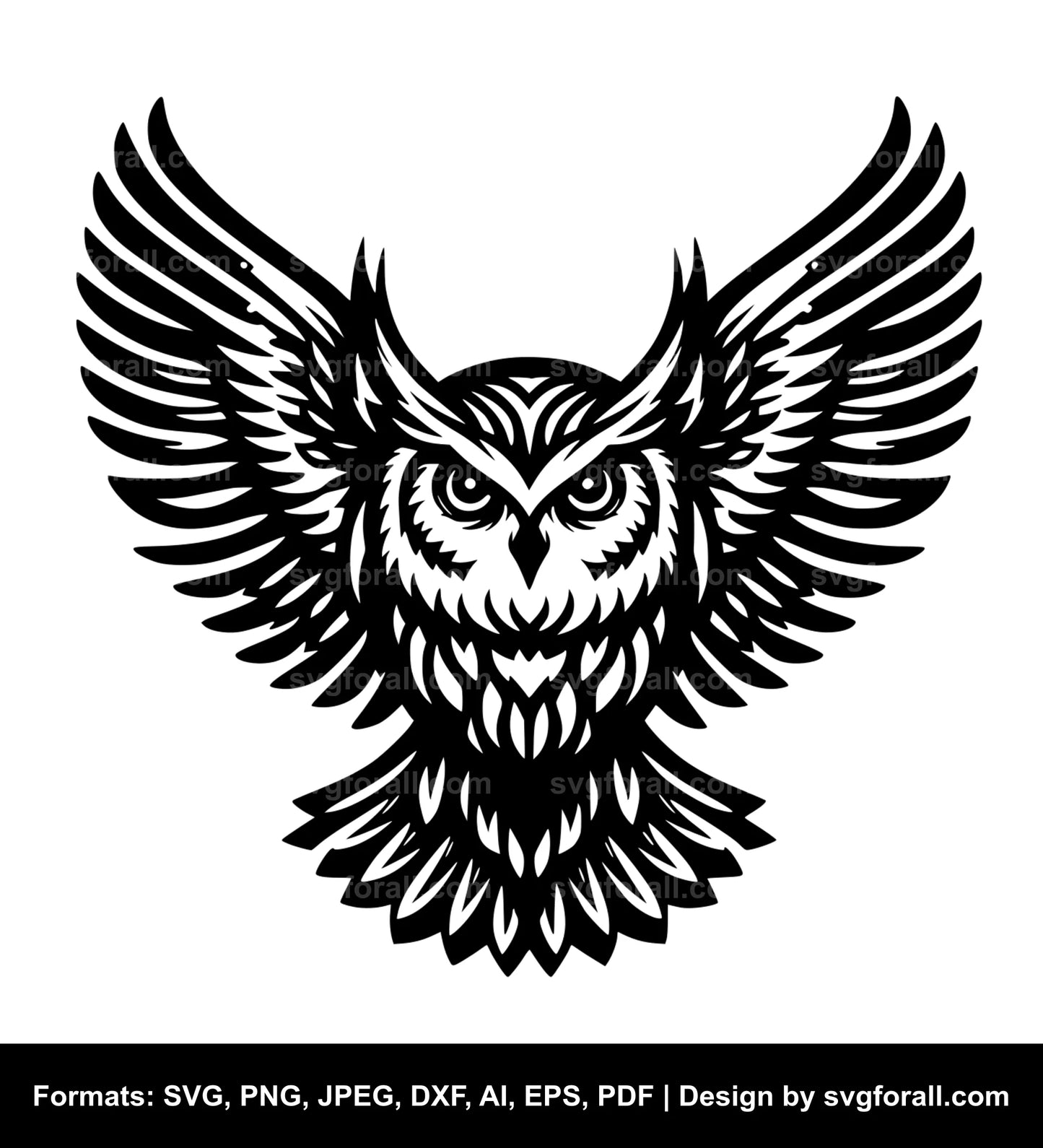 Flying Owl Vector SVG