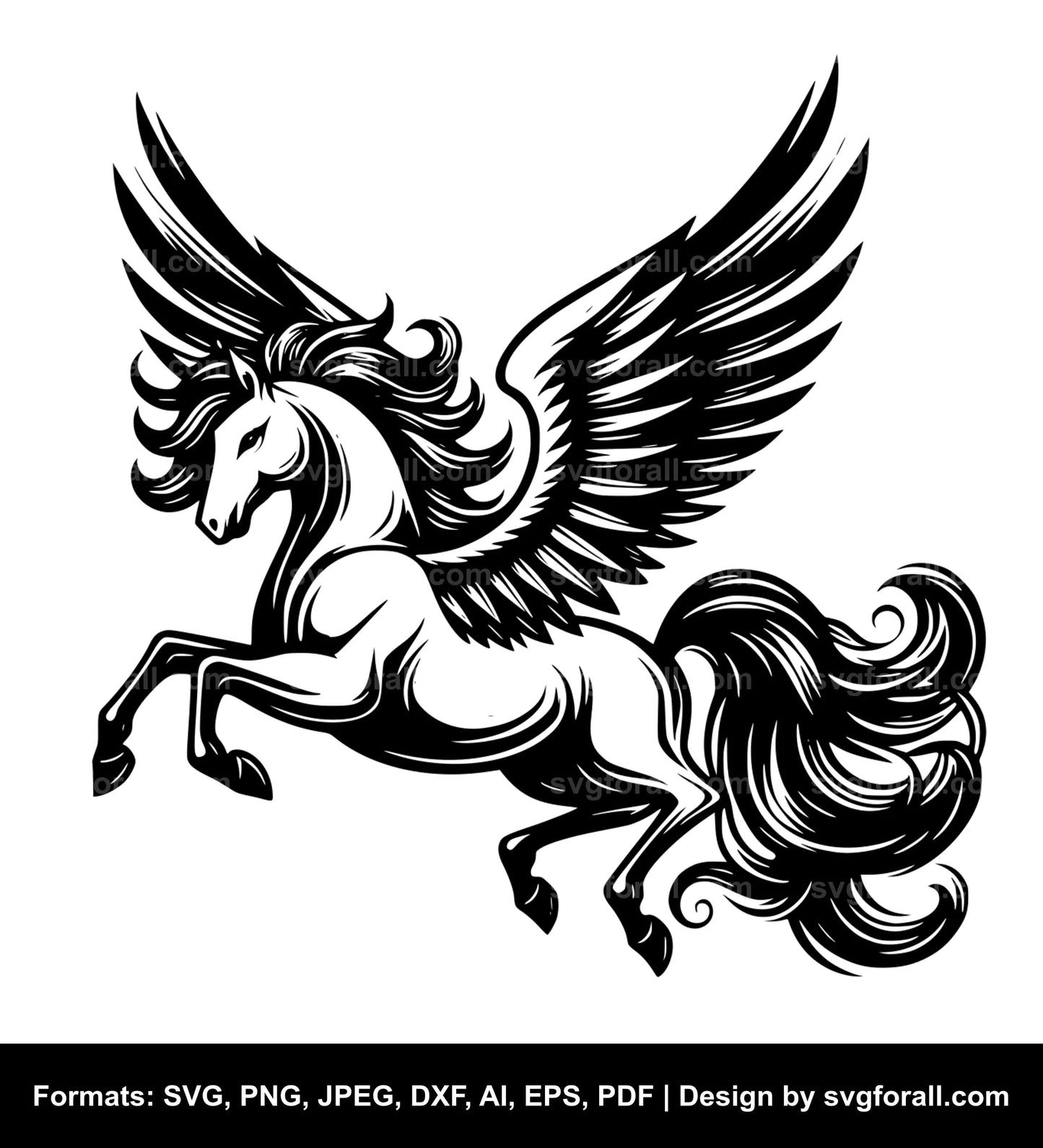 Flying Pegasus SVG Vector