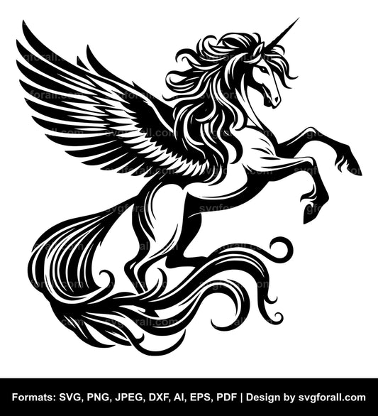 Flying Pegasus Vector SVG