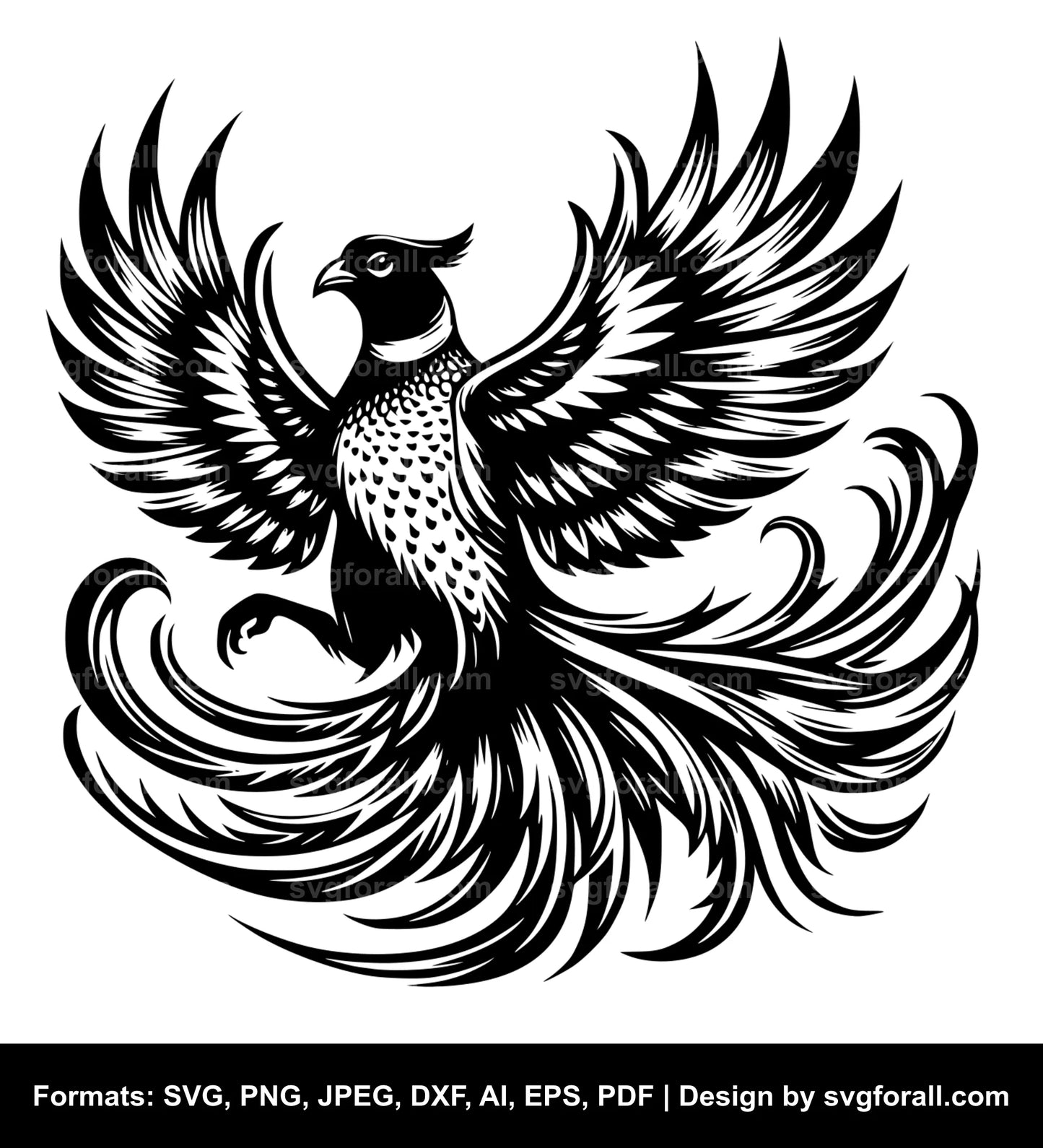 Flying Pheasant SVG Design