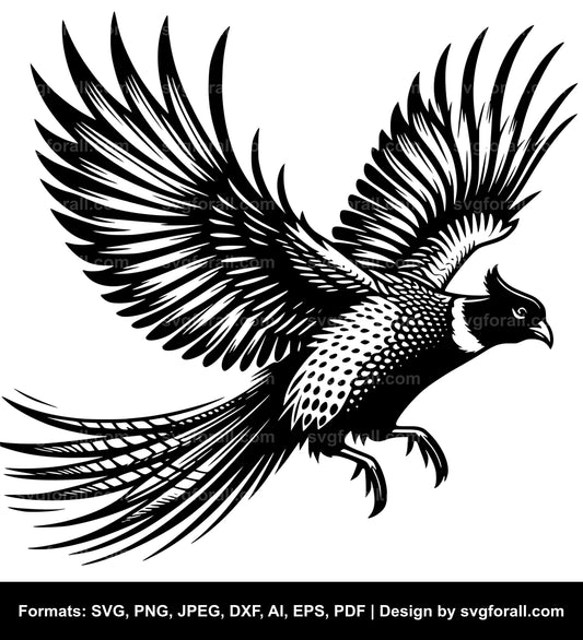 Flying Pheasant SVG File