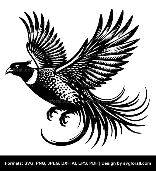 Flying Pheasant Vector SVG