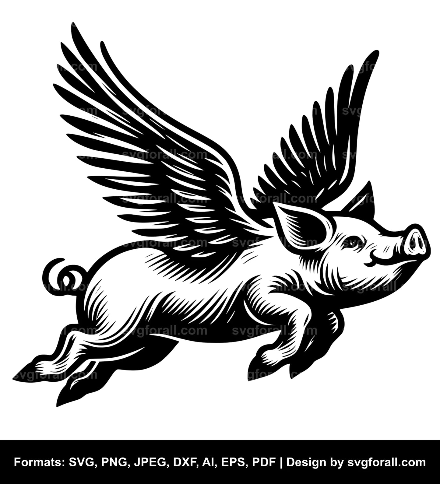 Flying Pig SVG