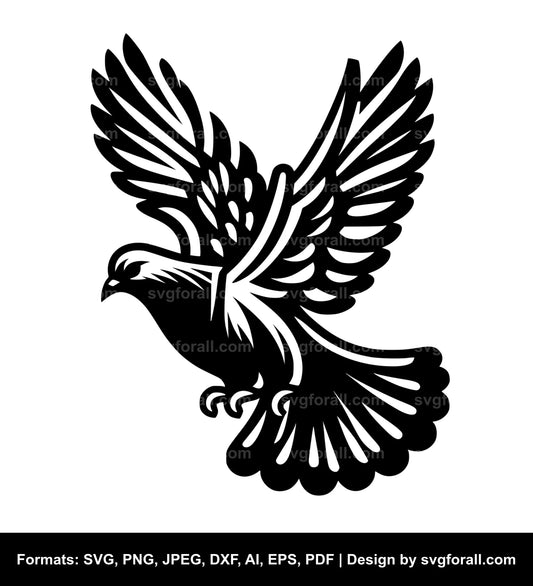 Flying Pigeon Black SVG