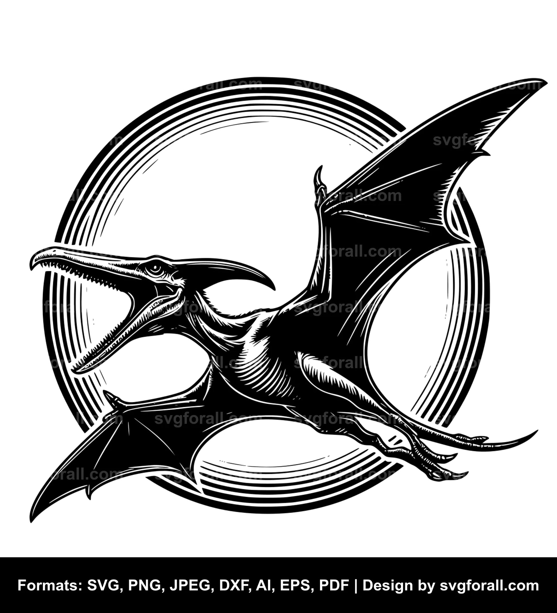 Flying Pterodactyl SVG File