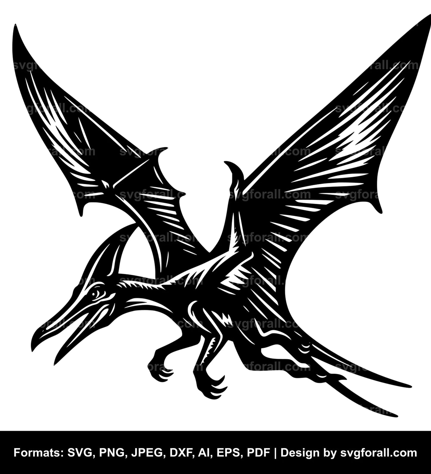 Flying Pterodactyl SVG Vector