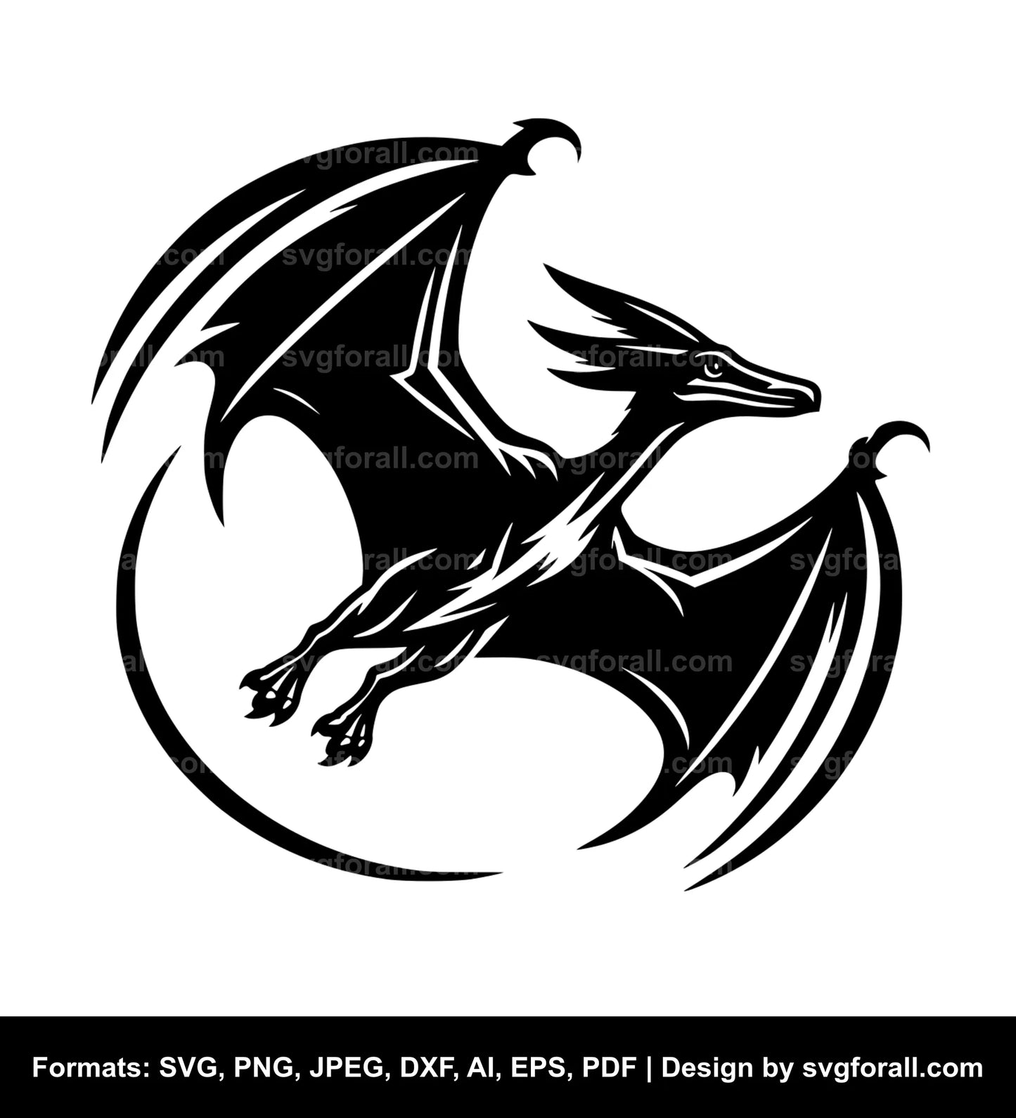 Flying Pterodactyl Vector SVG