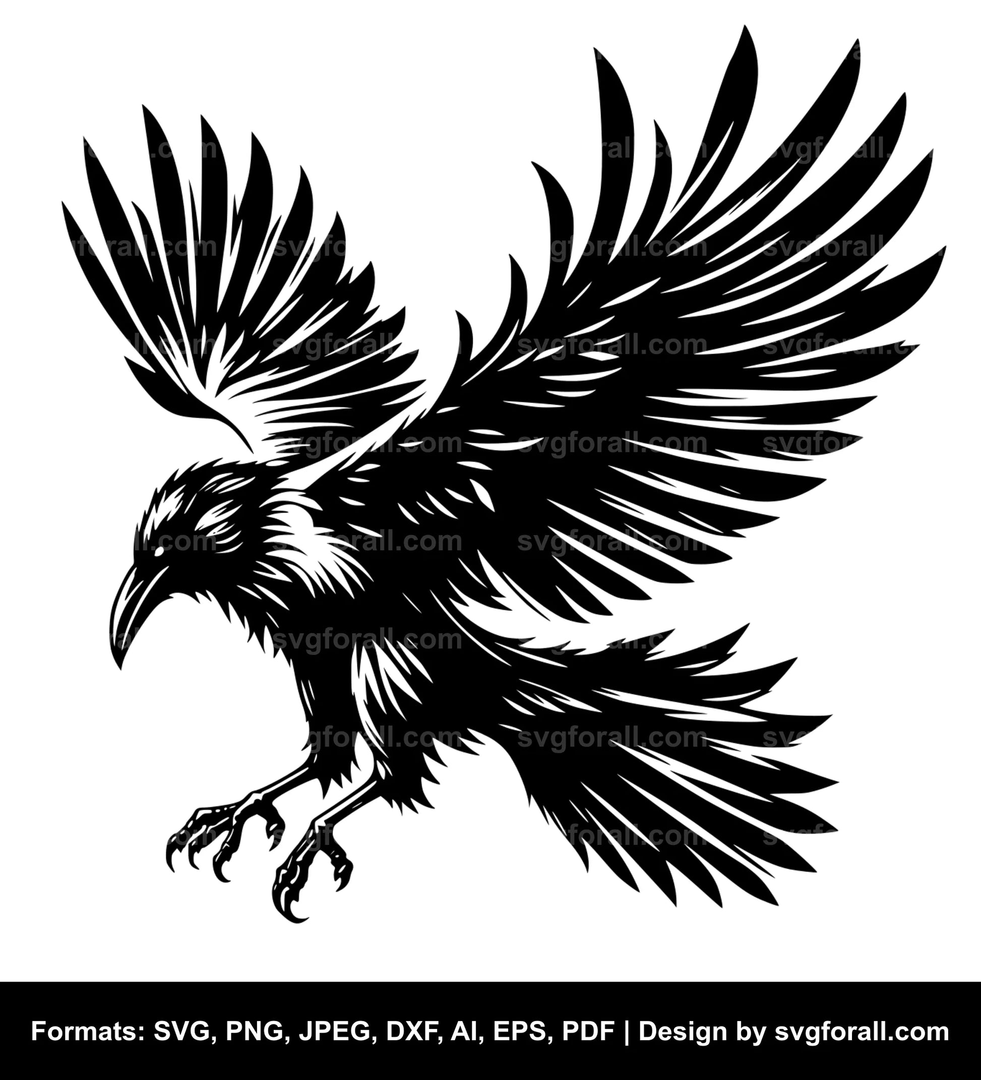 Flying Raven SVG