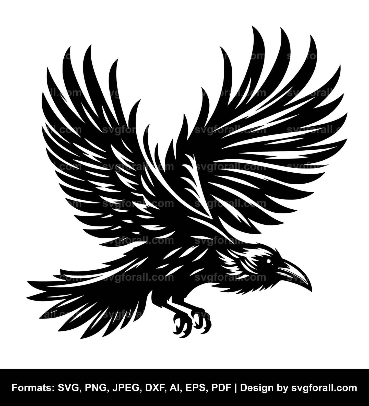 Flying Raven SVG File