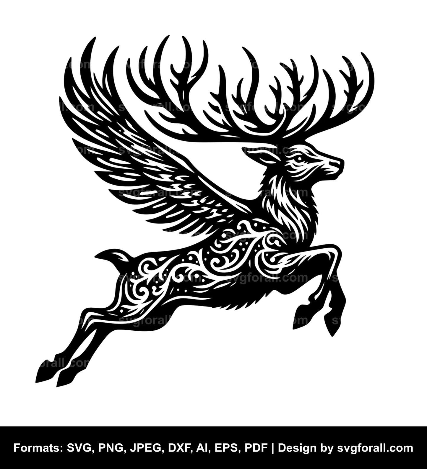 Flying Reindeer SVG File