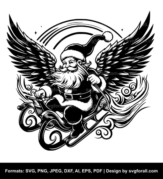 Flying Santa Cricut SVG