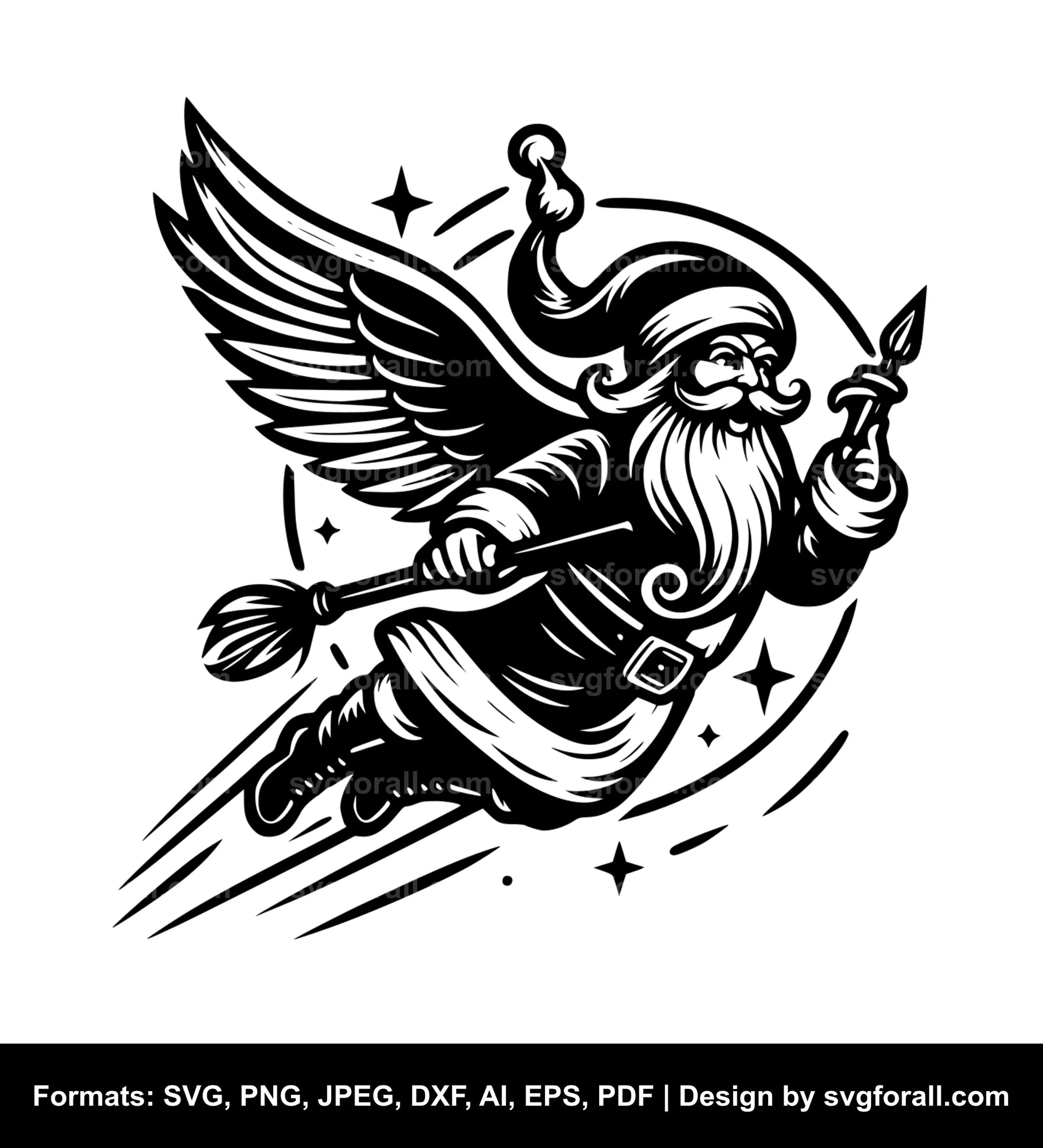 Flying Santa Vector SVG