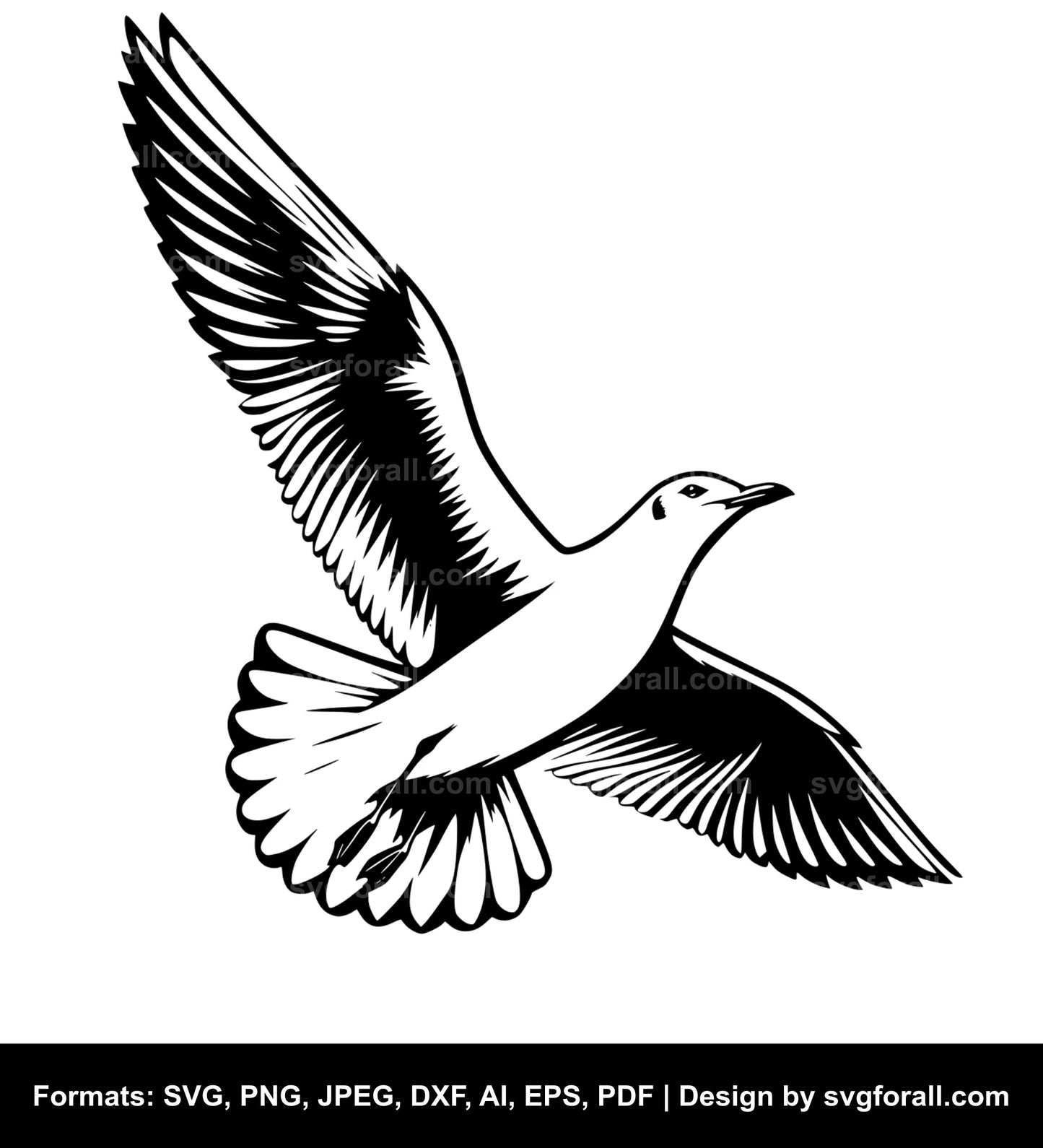 Flying Seagull SVG