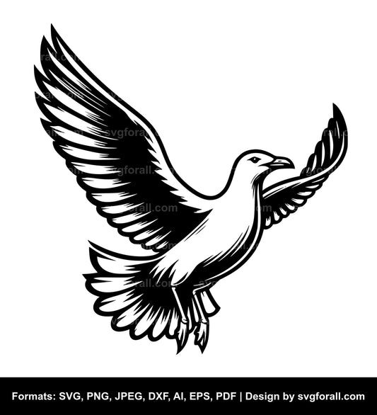 Flying Seagull SVG PNG