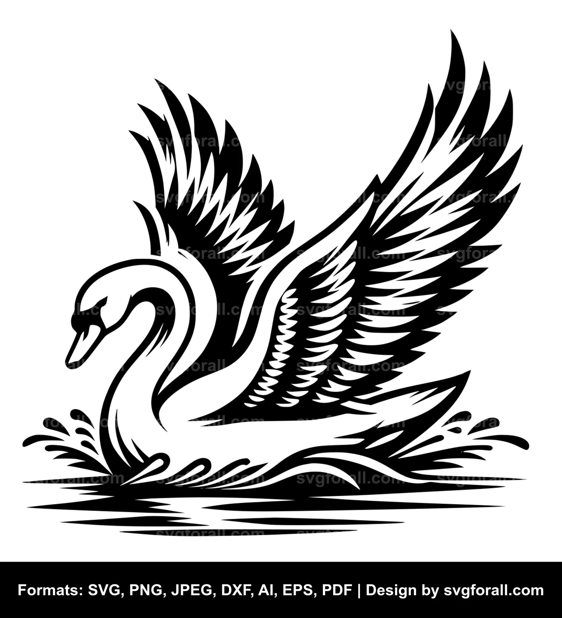 Flying Swan Black SVG