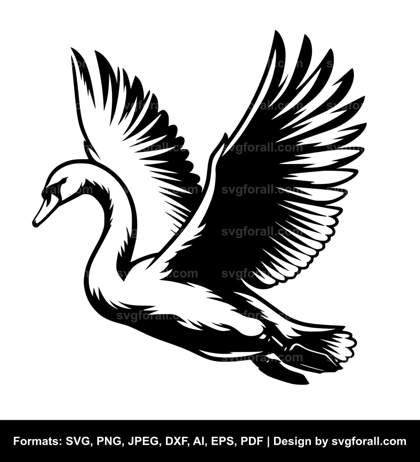 Flying Swan SVG