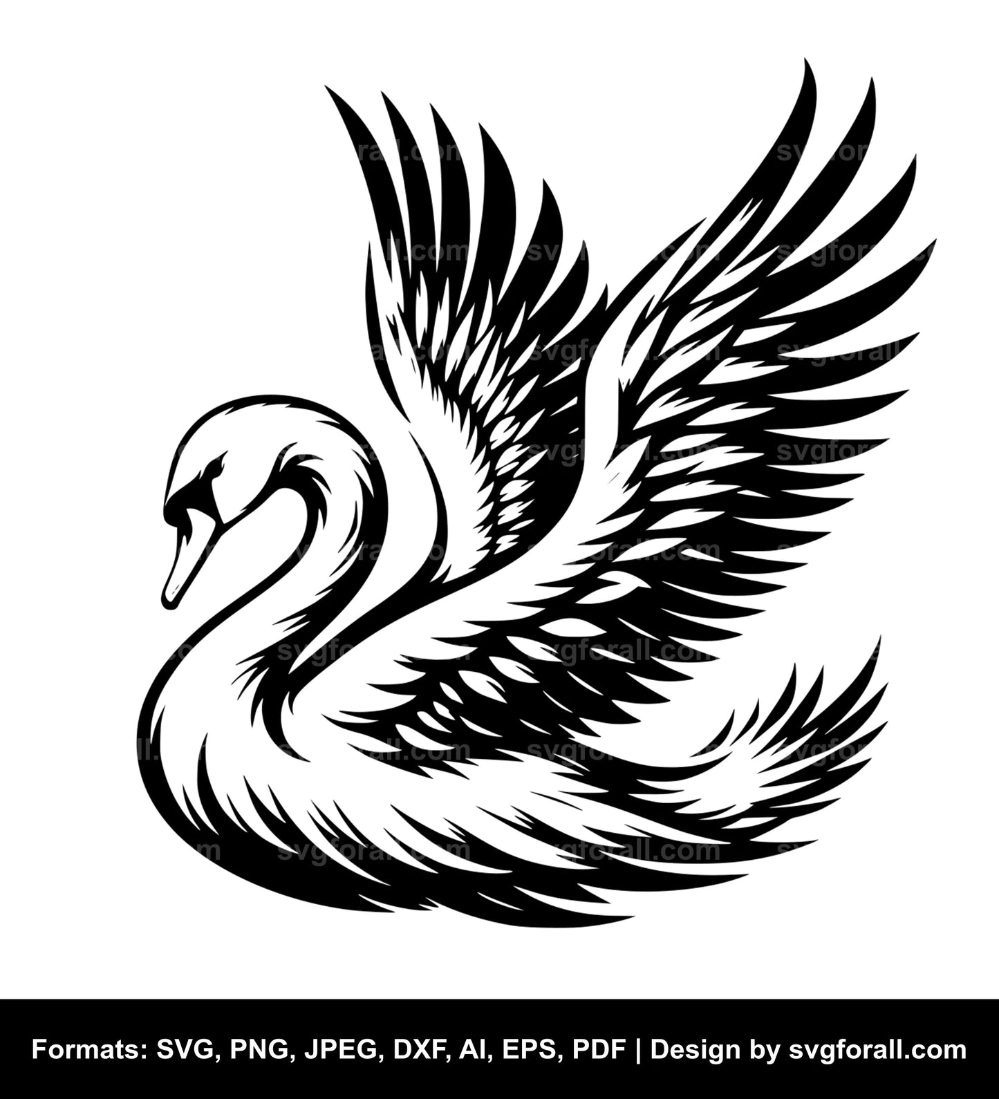 Flying Swan SVG File