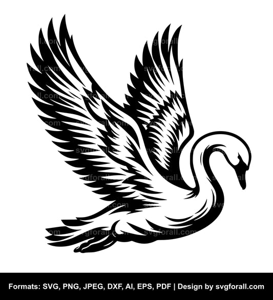 Flying Swan SVG PNG