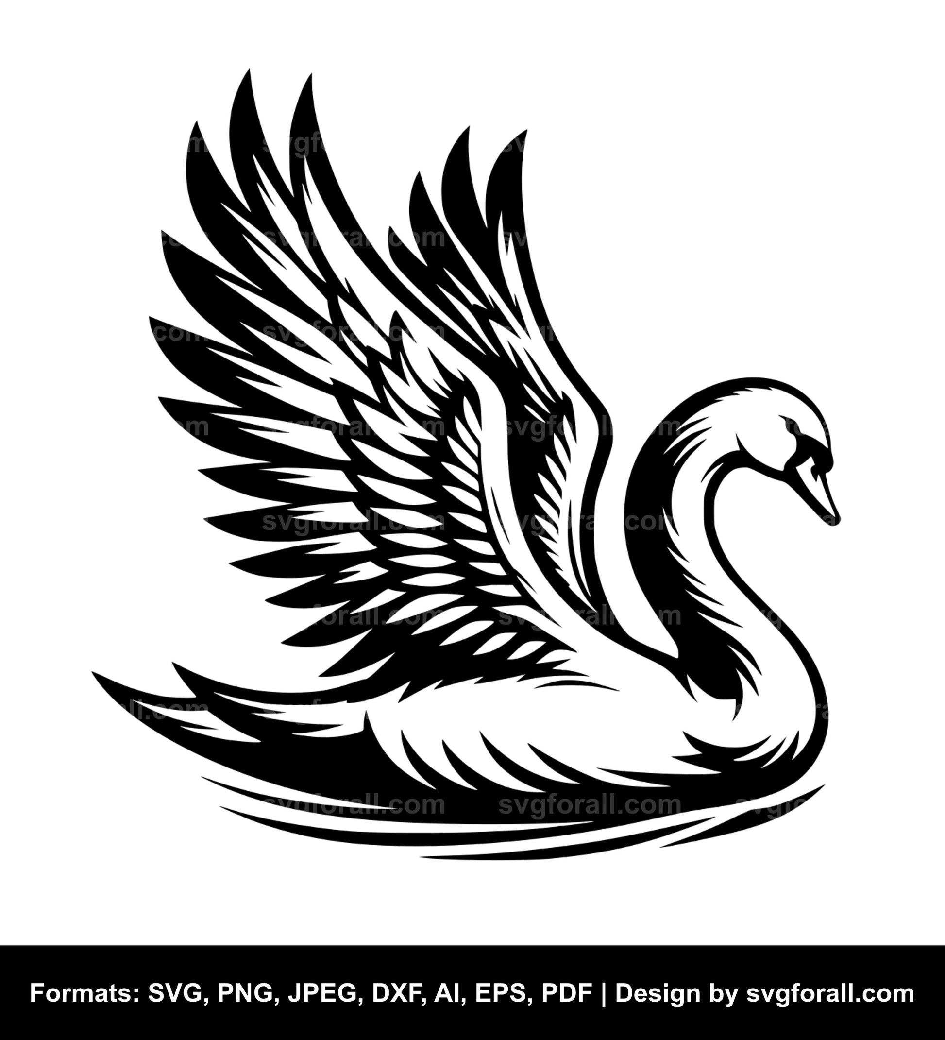 Flying Swan Vector SVG