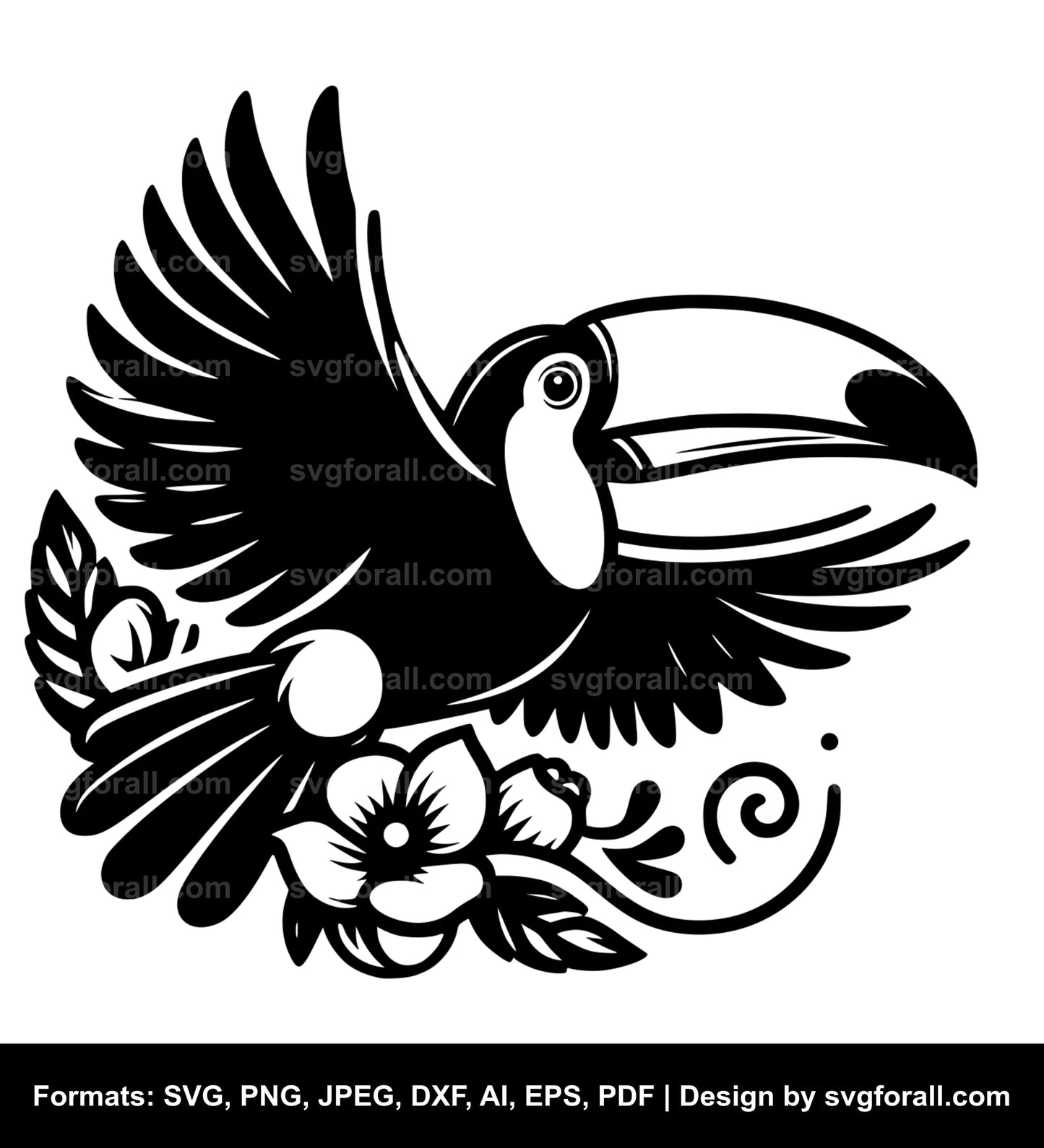 Flying Toucan Cricut SVG